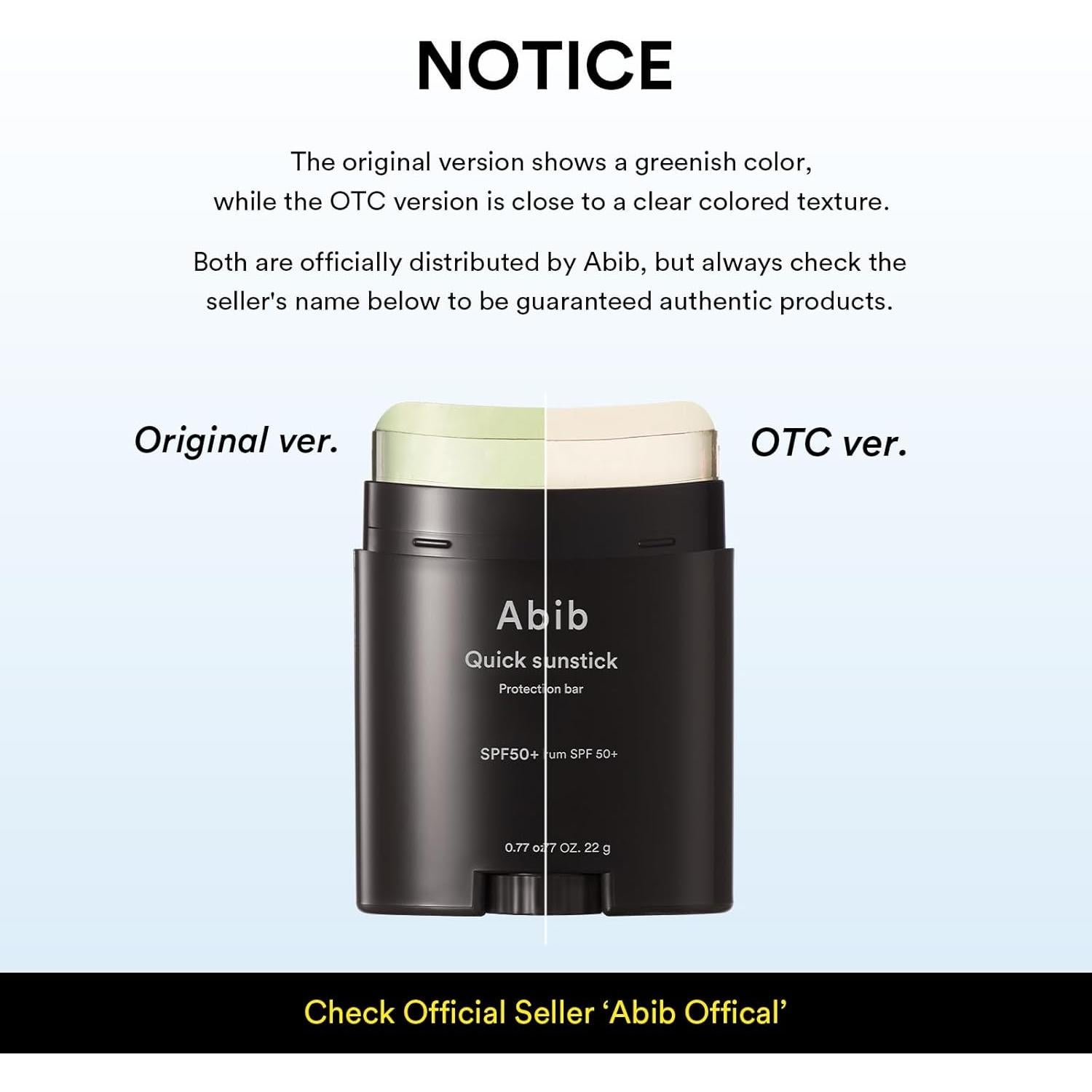 Protector Solar Abib Quick Sunstick SPF50+ 22g - Sin Residuos