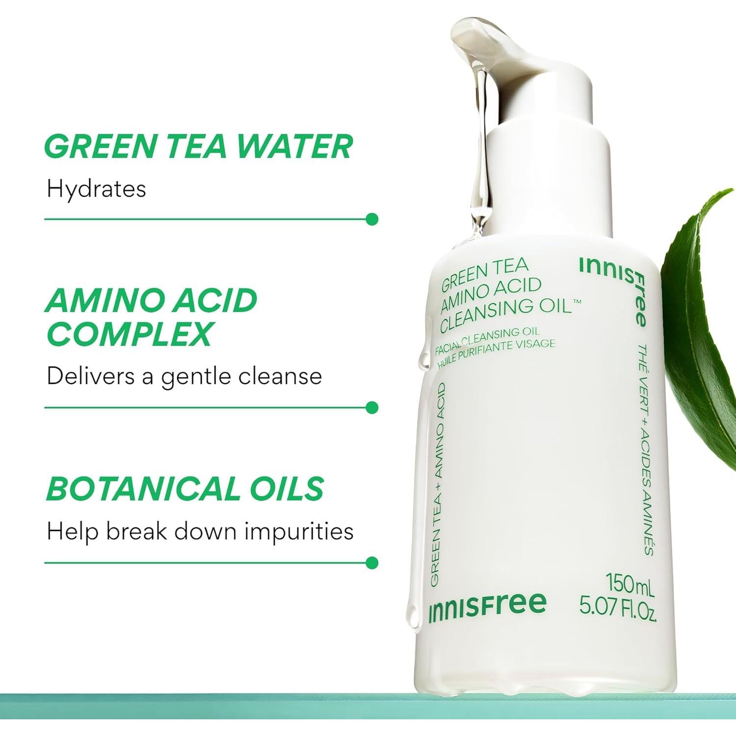 Limpiador Facial Innisfree Té Verde 145g - Hidratante y Removedor de Maquillaje