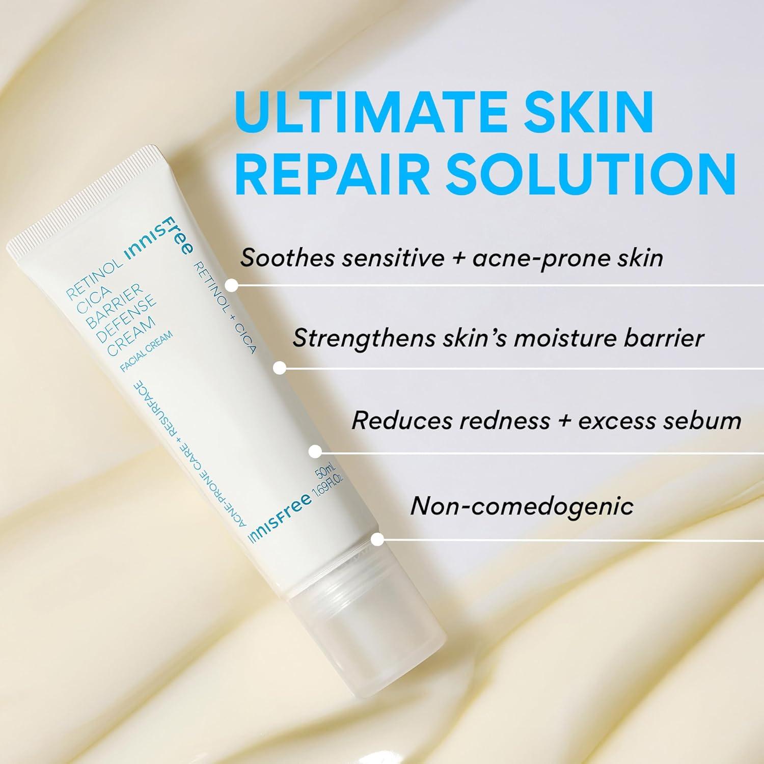 Crema Barrera Retinol Cica Innisfree 50ml Piel Sensible