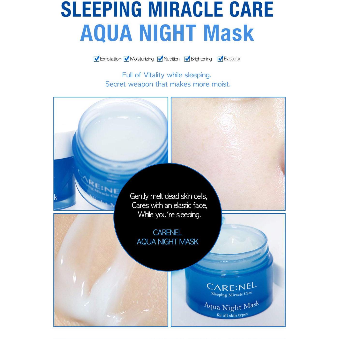 Mascarilla Nocturna Aqua CARENEL 15ml - Hidratante Facial