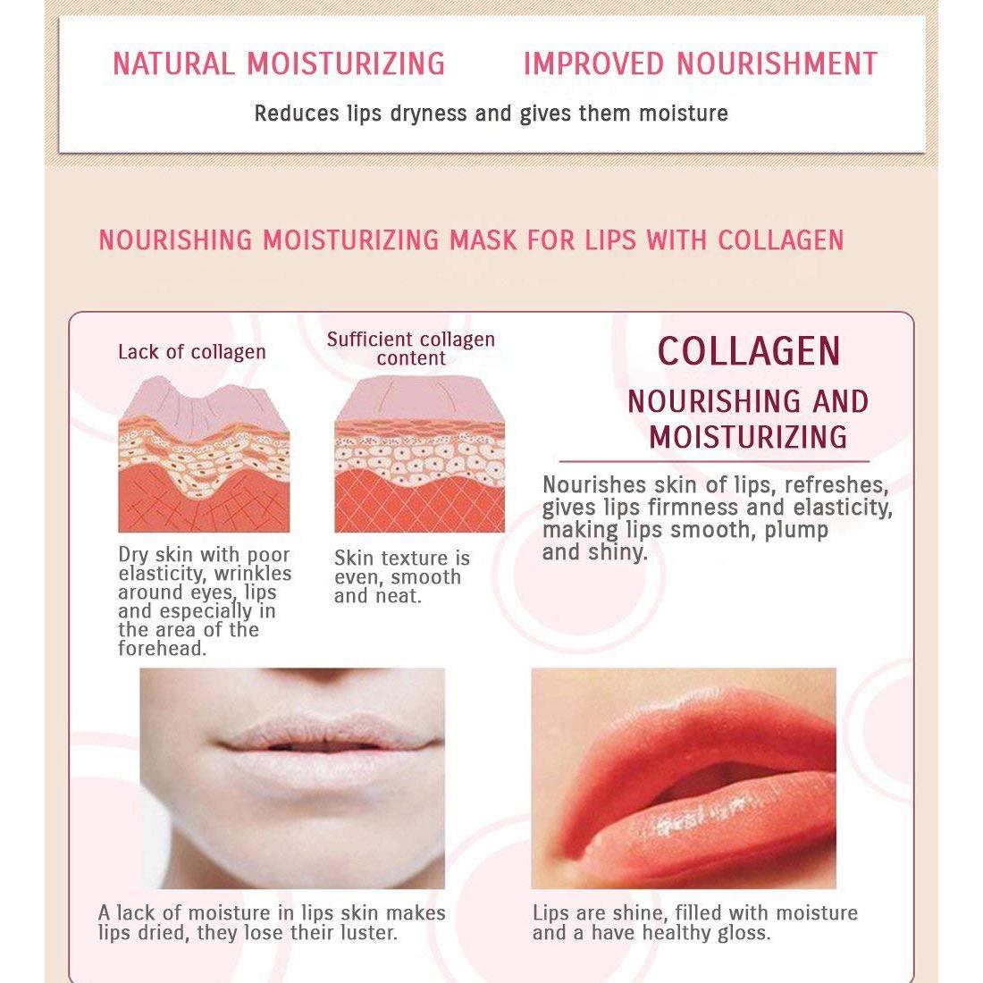 Mascarilla Labial Hidratante Felico 30PCS Colágeno Rosa