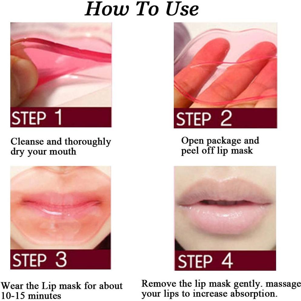 Mascarilla Labial Hidratante Felico 30PCS Colágeno Rosa