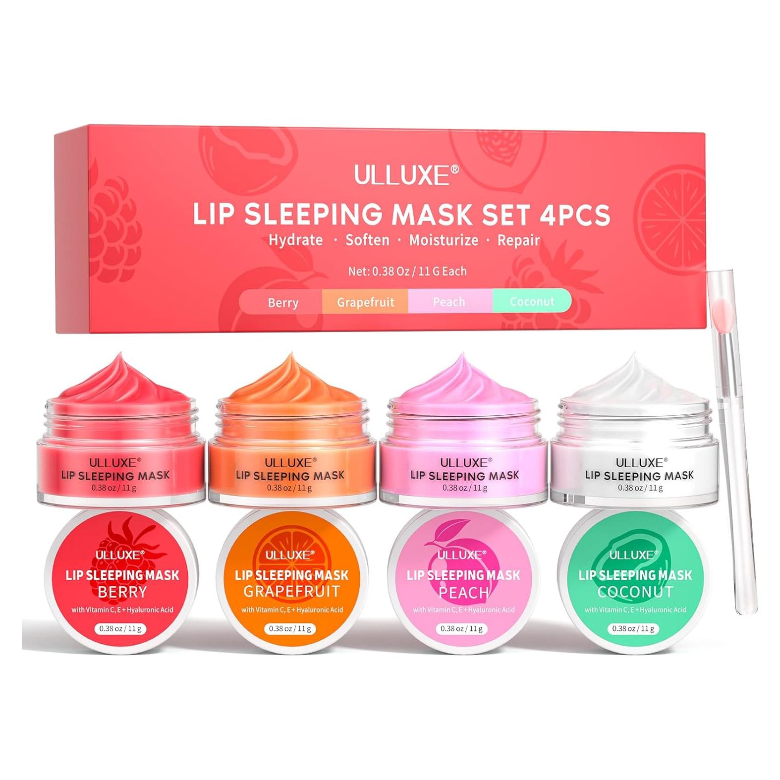 Juego de Mascarillas Labiales ULLUXE 4 Piezas Hidratantes