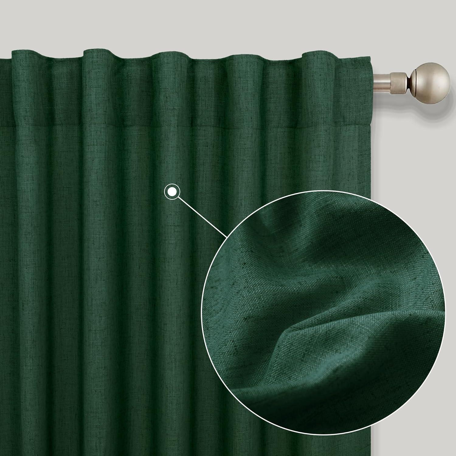 Cortinas KOUFALL 132x244 cm Juego de 2 Paneles Verde