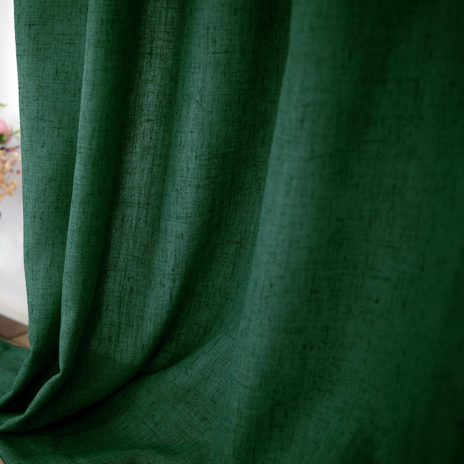 Cortinas KOUFALL 132x244 cm Juego de 2 Paneles Verde