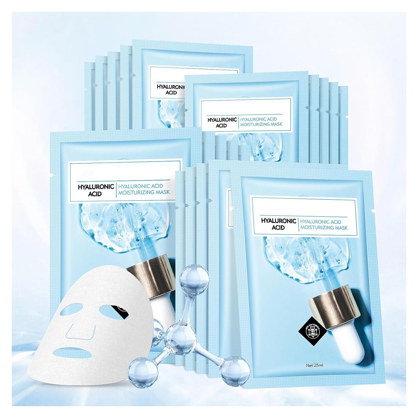 Mascarilla Facial Hidratante Ácido Hialurónico 10 Unidades