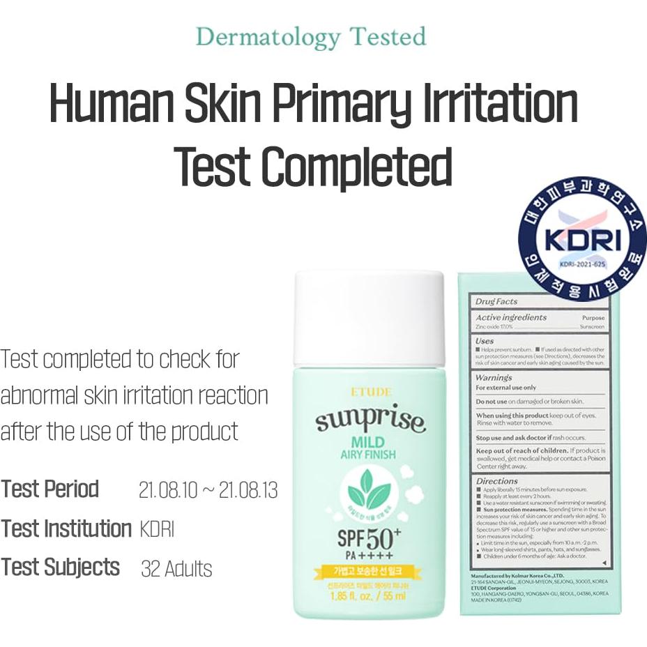 ETUDE Protector Solar Leche SPF 50+ 55ml - Piel Sensible