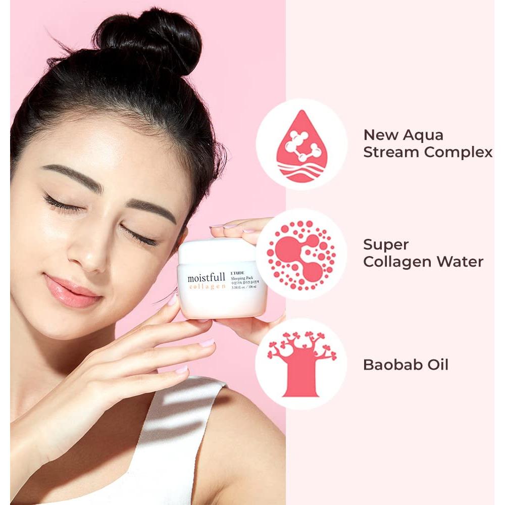 Mascarilla Hidratante Nocturna ETUDE Moistfull Collagen 100ml