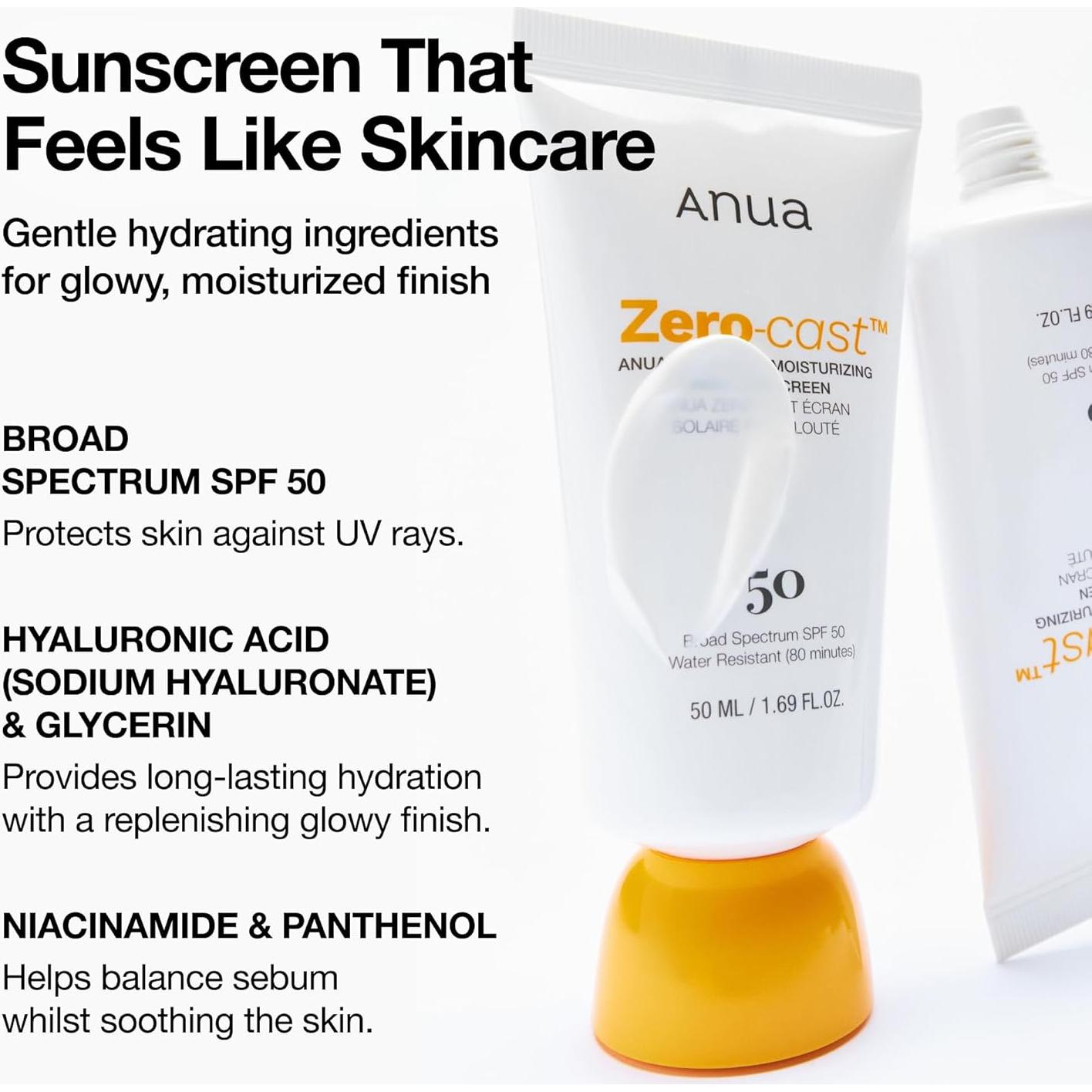 Protector Solar Facial Anua Zero-Cast SPF 50 50ml