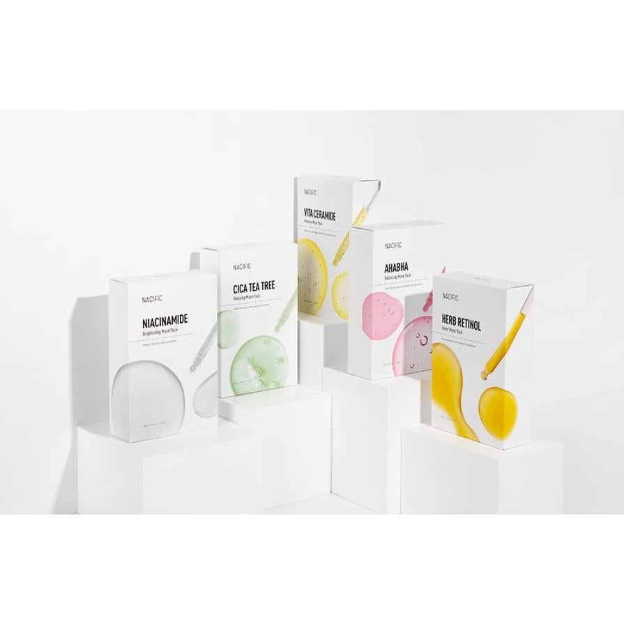 Paquete de 10 Mascarillas Faciales NACIFIC - Hidratación y Nutrición