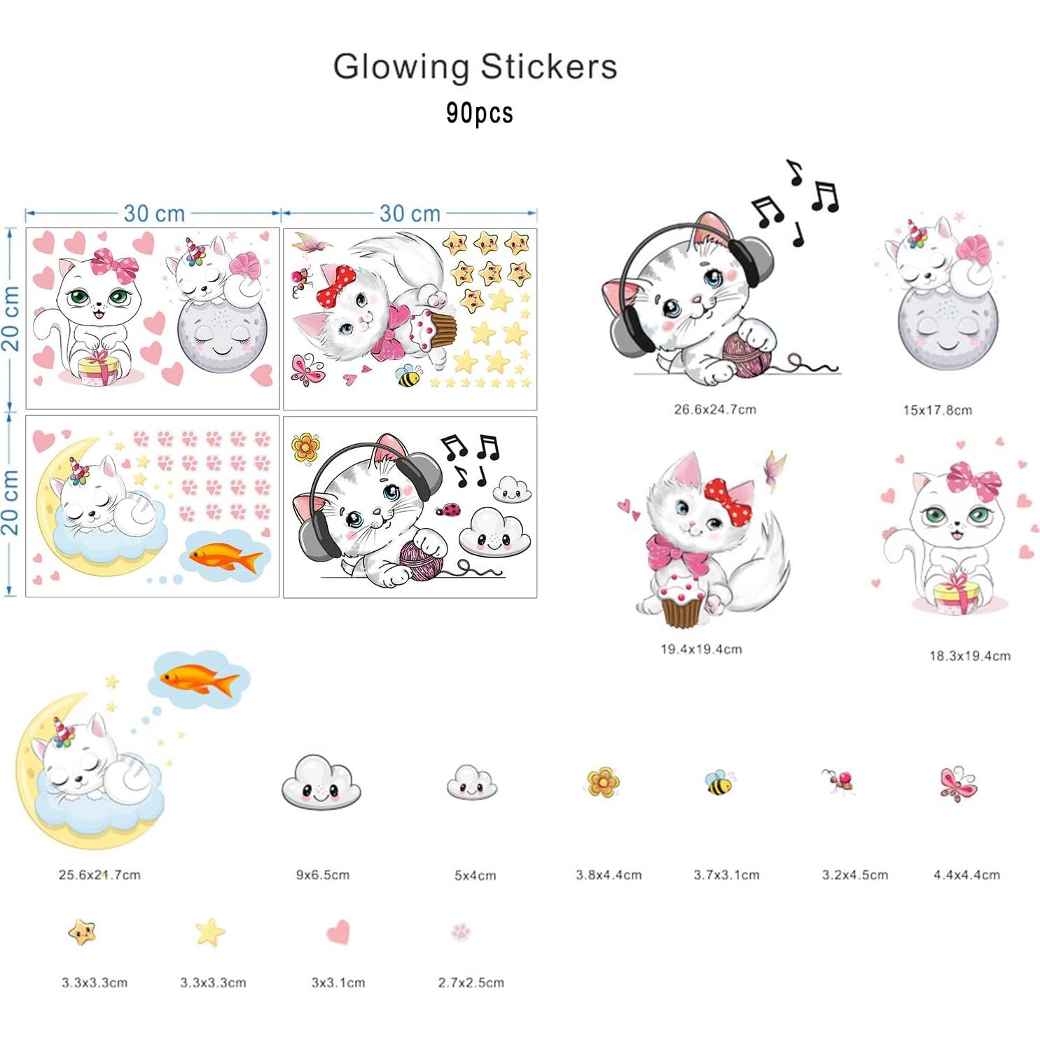 Calcomanías luminosas de estrellas Robmoda para niños