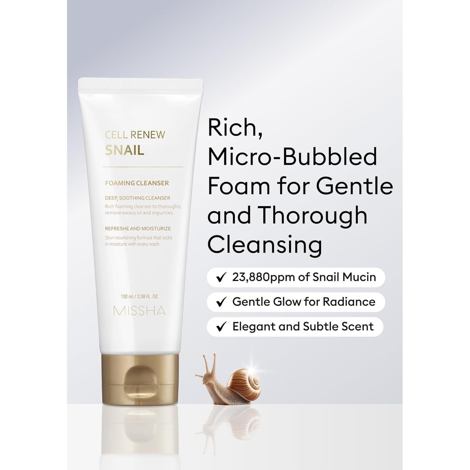 Limpiador Espumoso de Caracol MISSHA 100 ml - Hidratante Facial