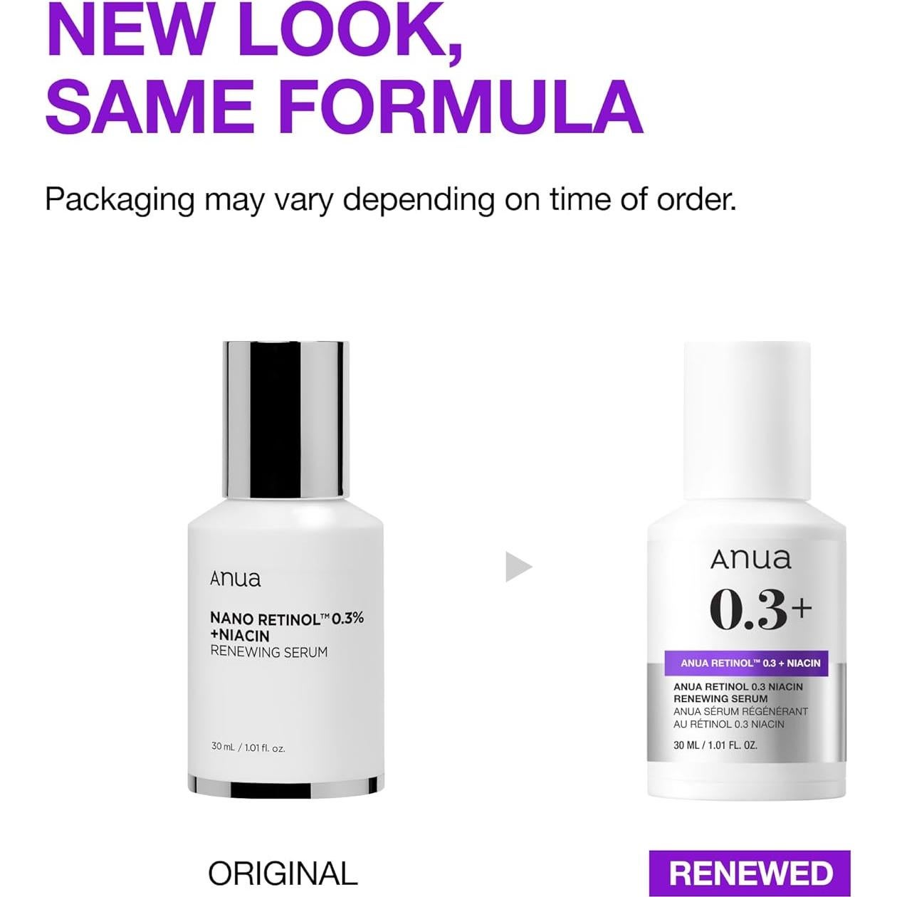 Suero de Retinol Anua 30ml - 0.3% Retinol, 5% Niacinamida