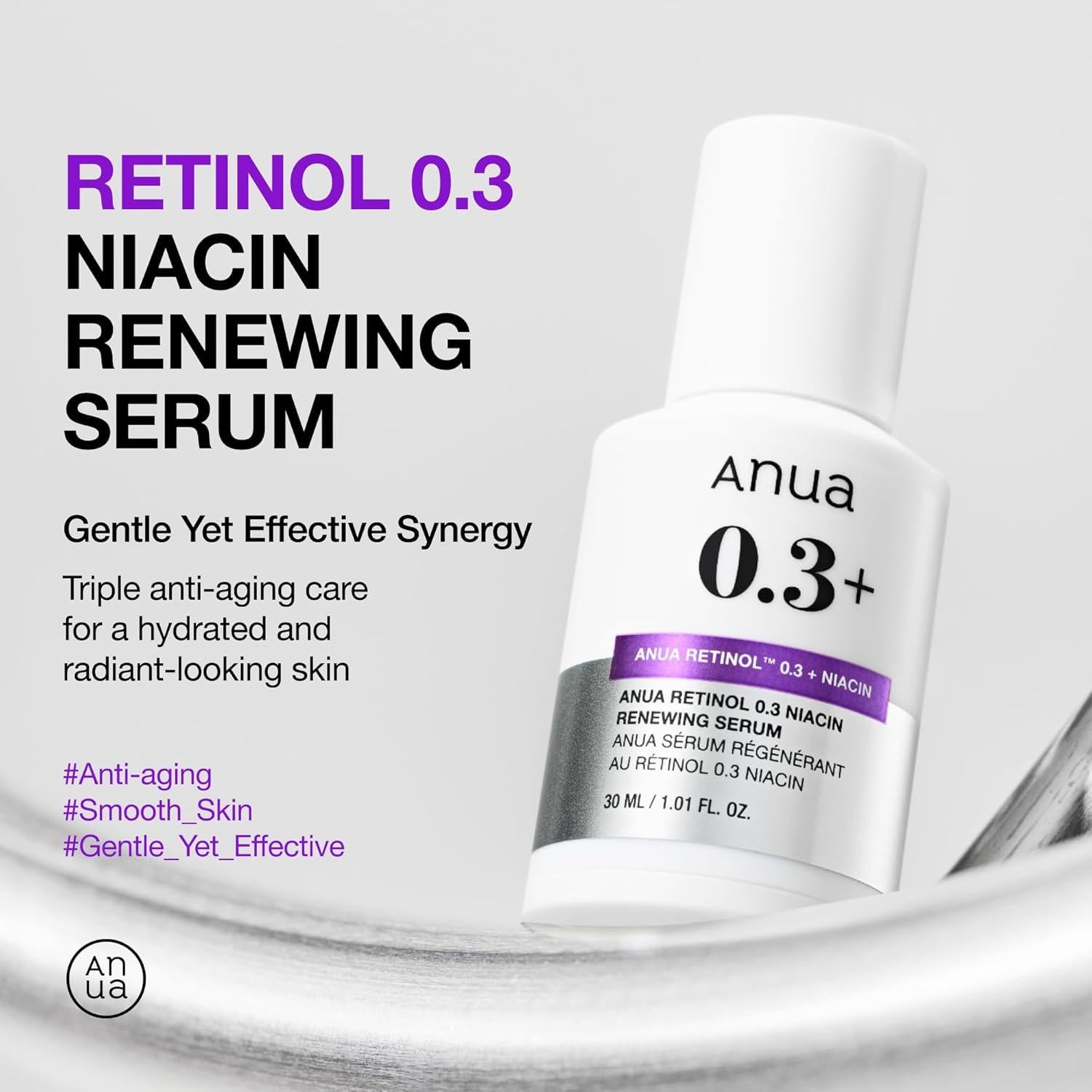 Suero de Retinol Anua 30ml - 0.3% Retinol, 5% Niacinamida