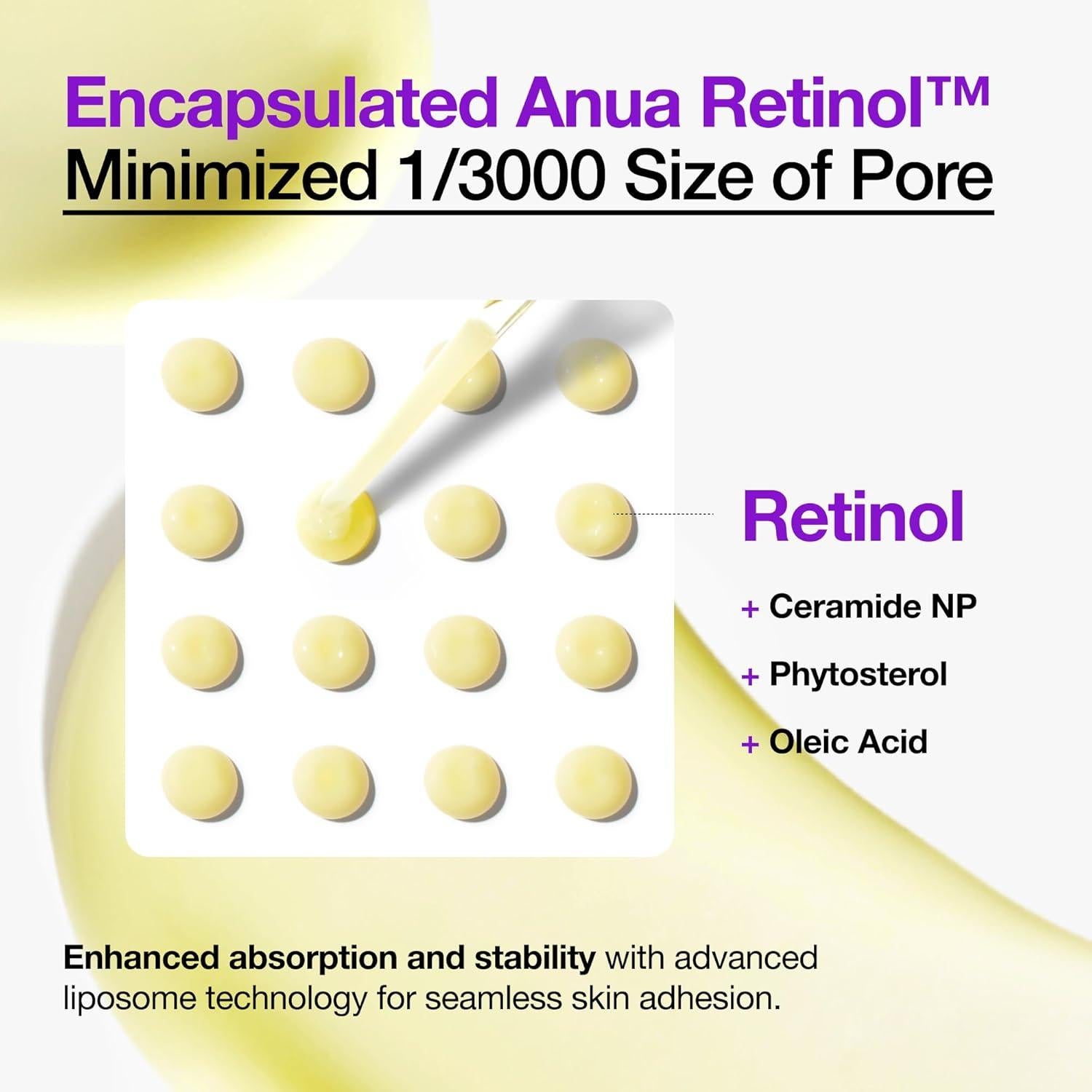 Suero de Retinol Anua 30ml - 0.3% Retinol, 5% Niacinamida