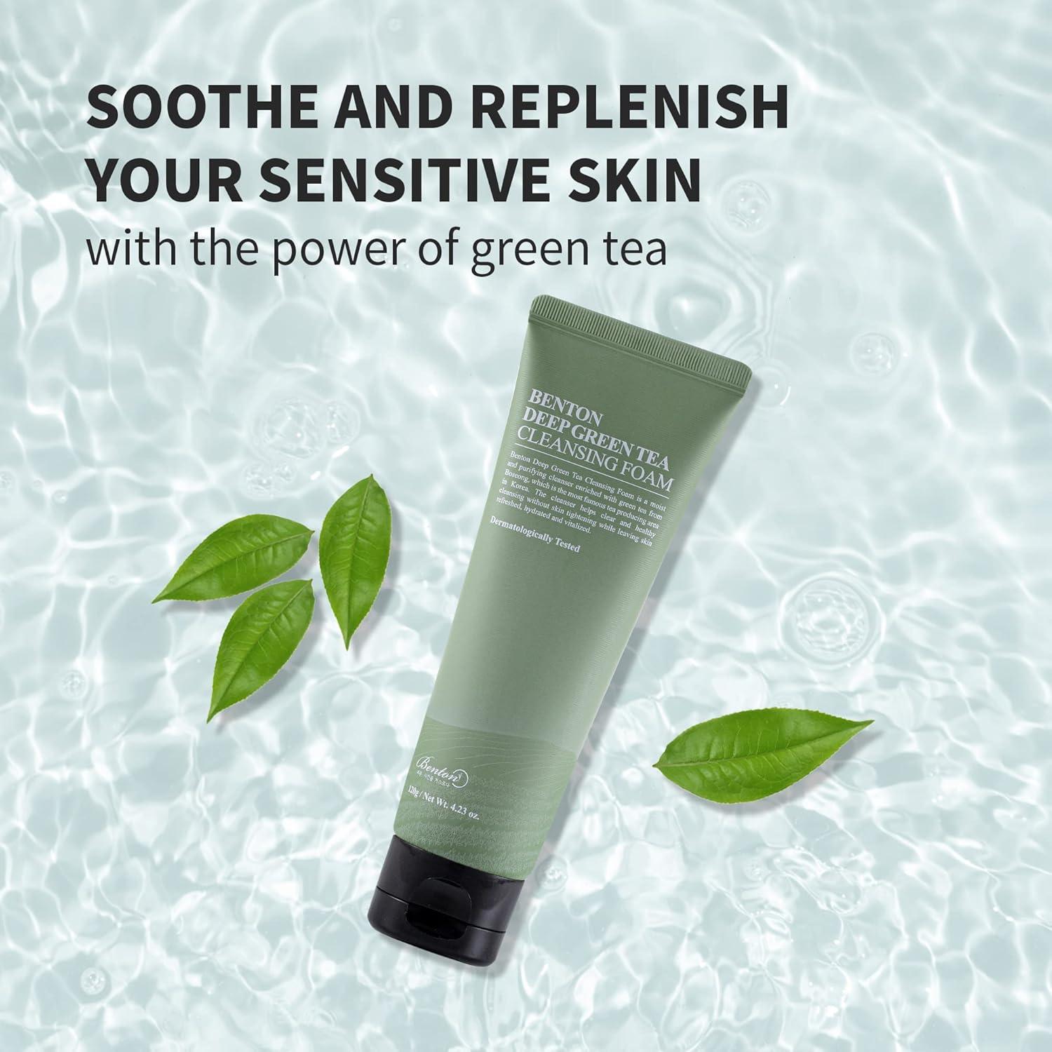 Limpiador Facial Espumoso BENTON Té Verde 120g - Hidratante