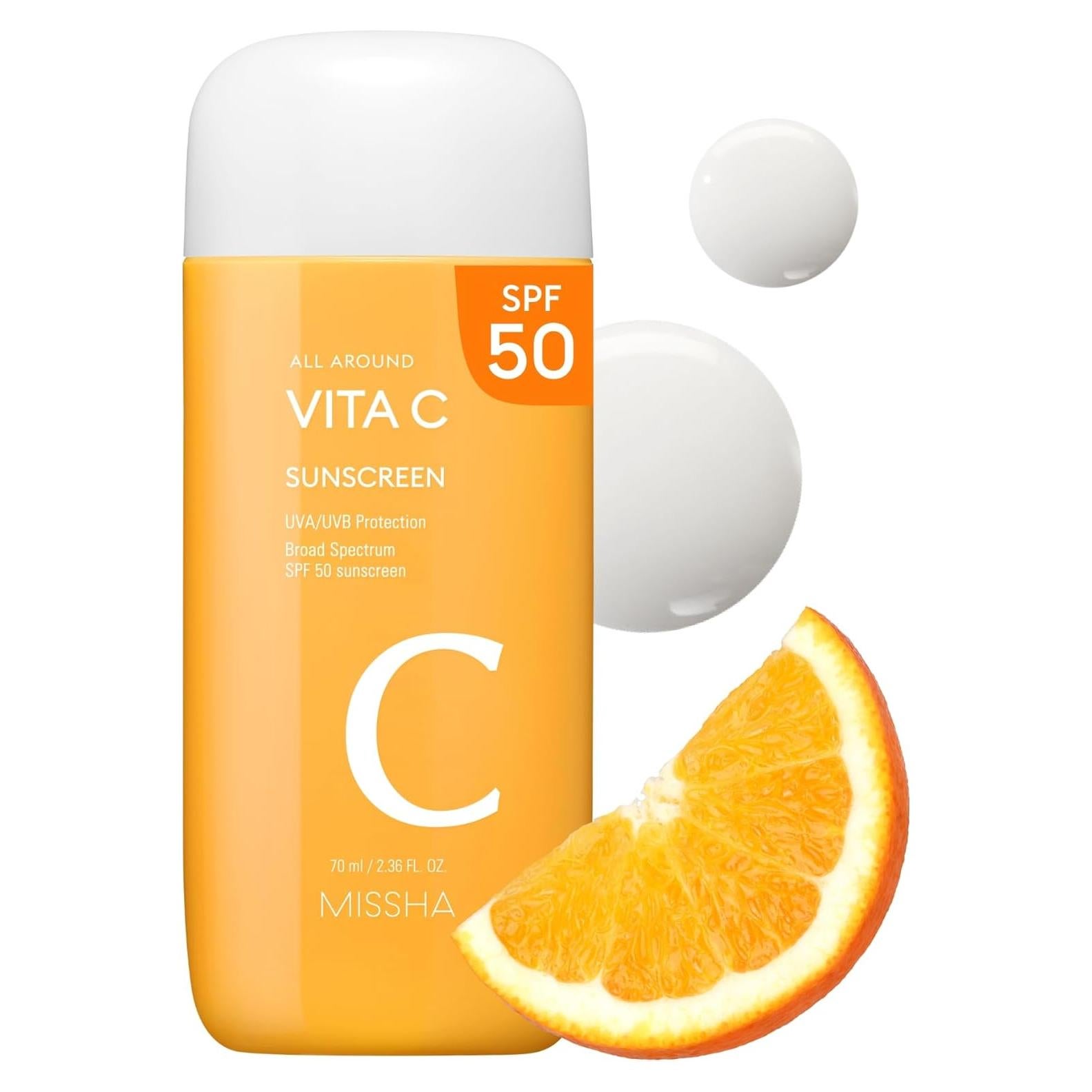 MISSHA Protector Solar Vita C SPF 50 - 69.9 ml, Ligero y No Pegajoso