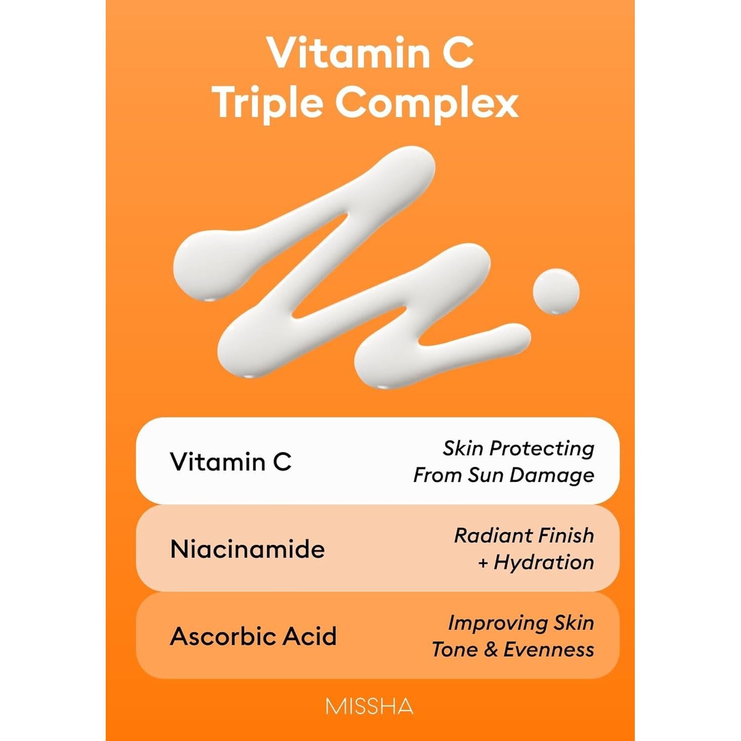 MISSHA Protector Solar Vita C SPF 50 - 69.9 ml, Ligero y No Pegajoso