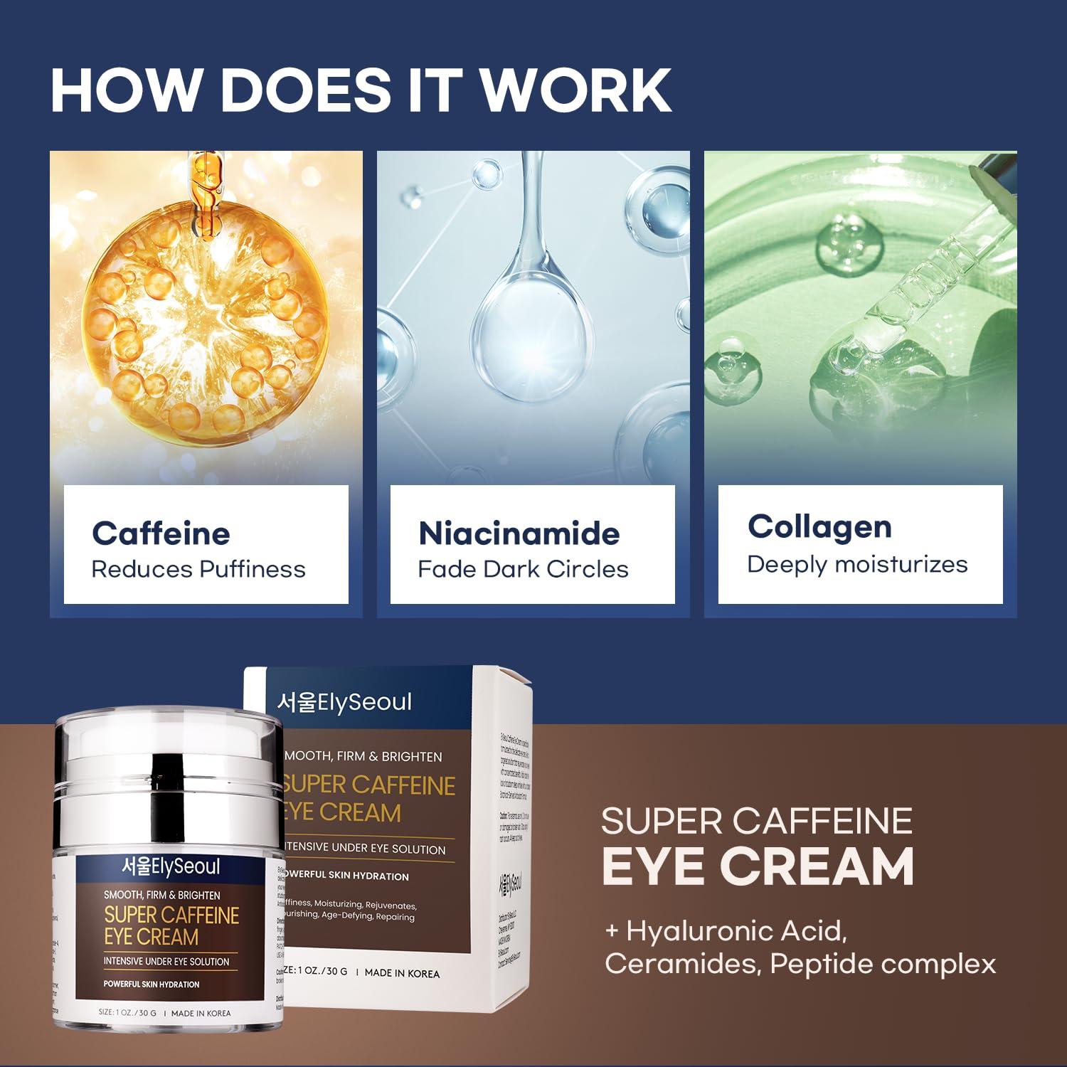 Crema para los Ojos ElySeoul Super Caffeine 30g - Antienvejecimiento