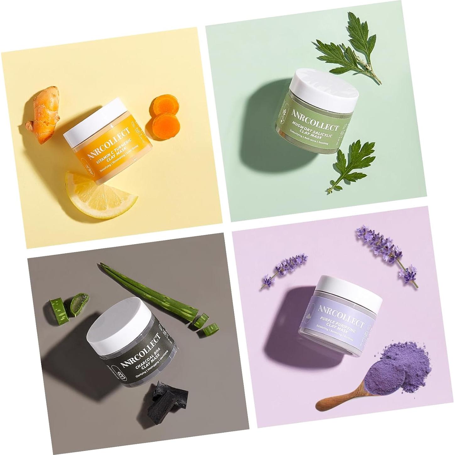 Juego de Mascarillas Faciales ANRCOLLECT - 4 Piezas con Arcilla