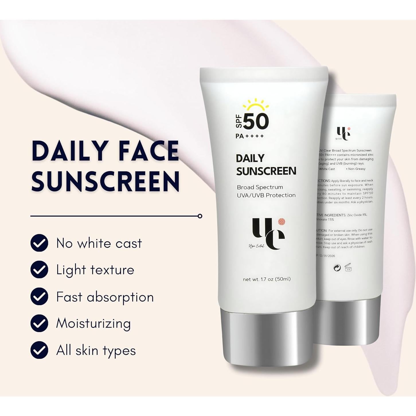 Protector Solar Ujin Eclat SPF 50 con Óxido de Zinc 48g