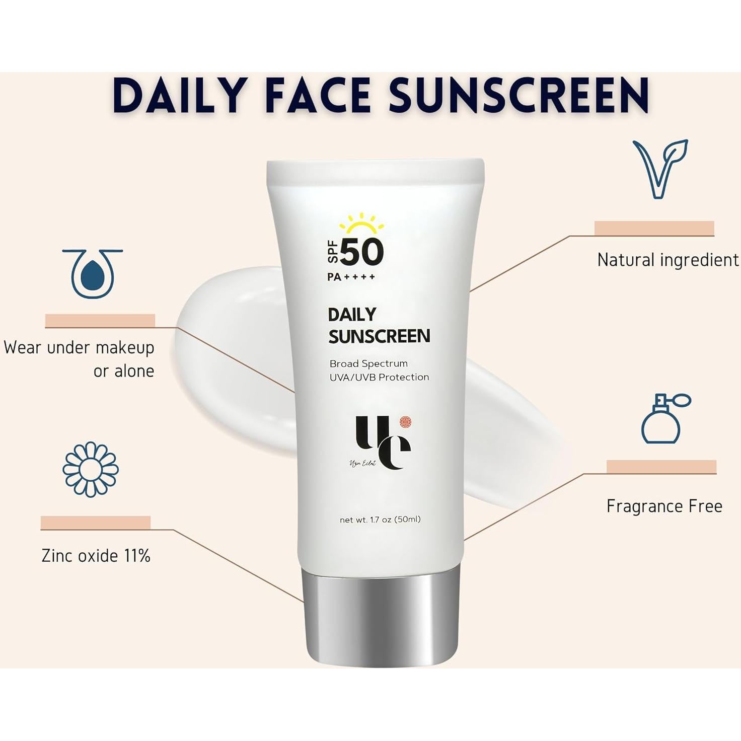 Protector Solar Ujin Eclat SPF 50 con Óxido de Zinc 48g