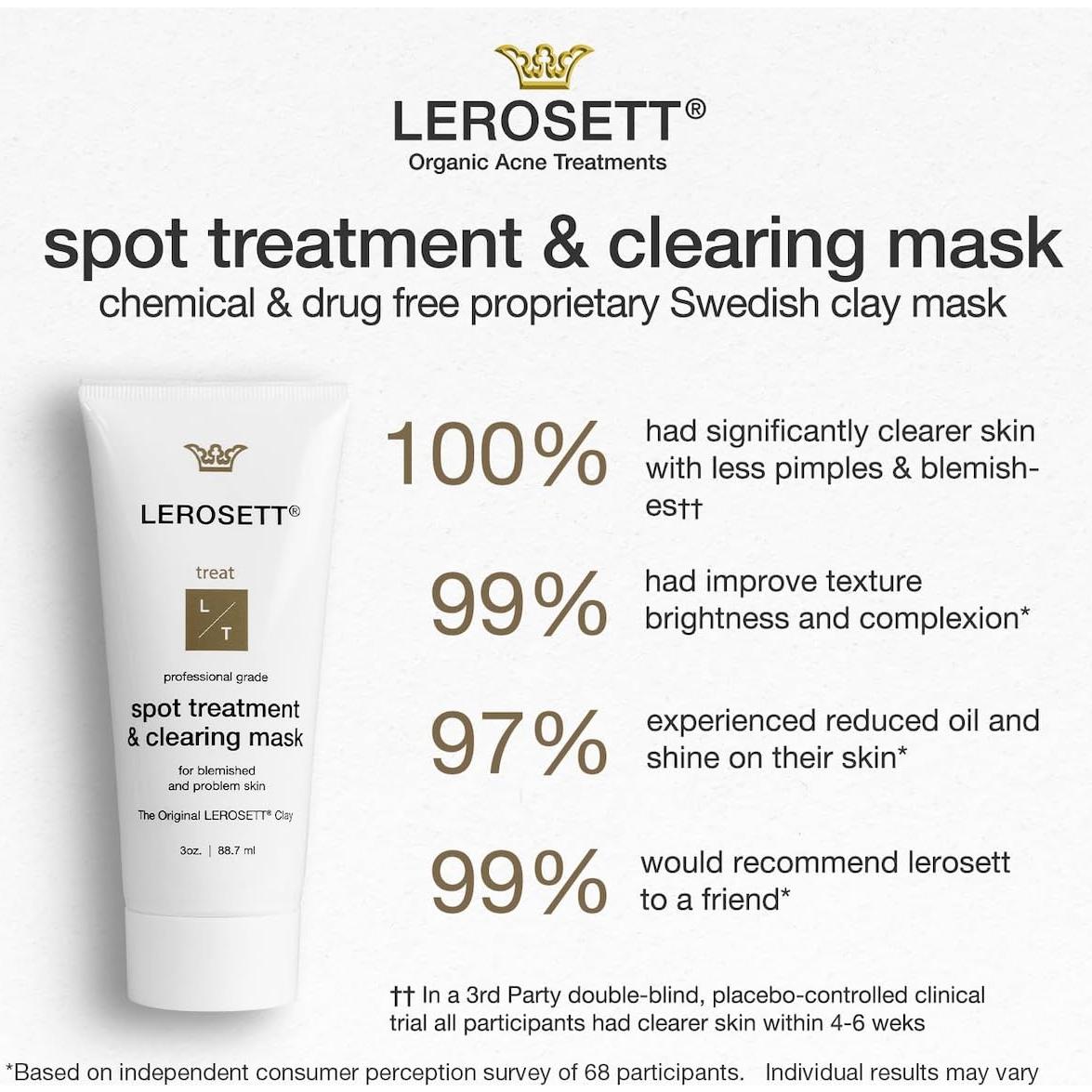 Mascarilla Facial de Arcilla LEROSETT 85g - Tratamiento Acné