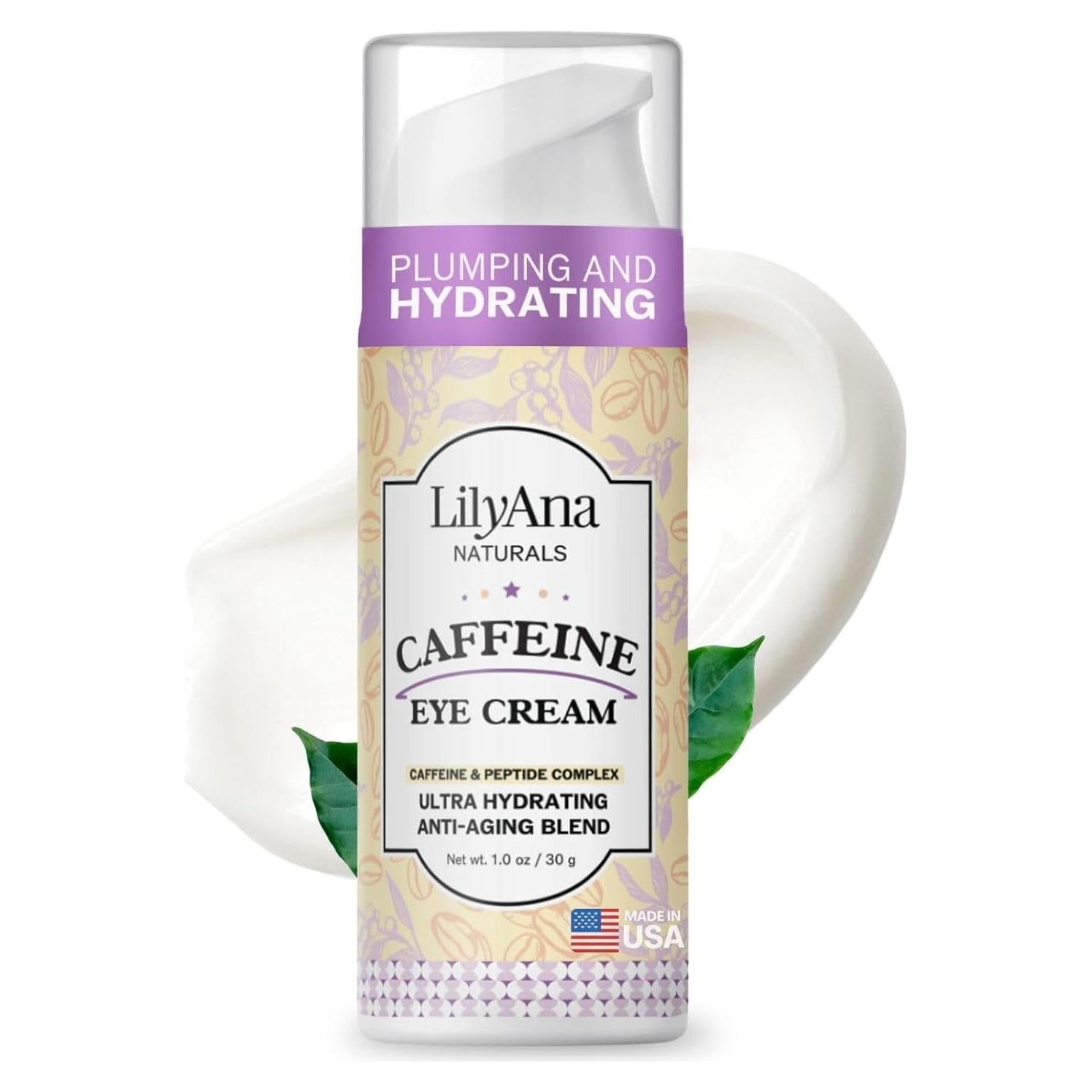 Crema para Ojos LilyAna Naturals 30ml con Cafeína y Péptidos