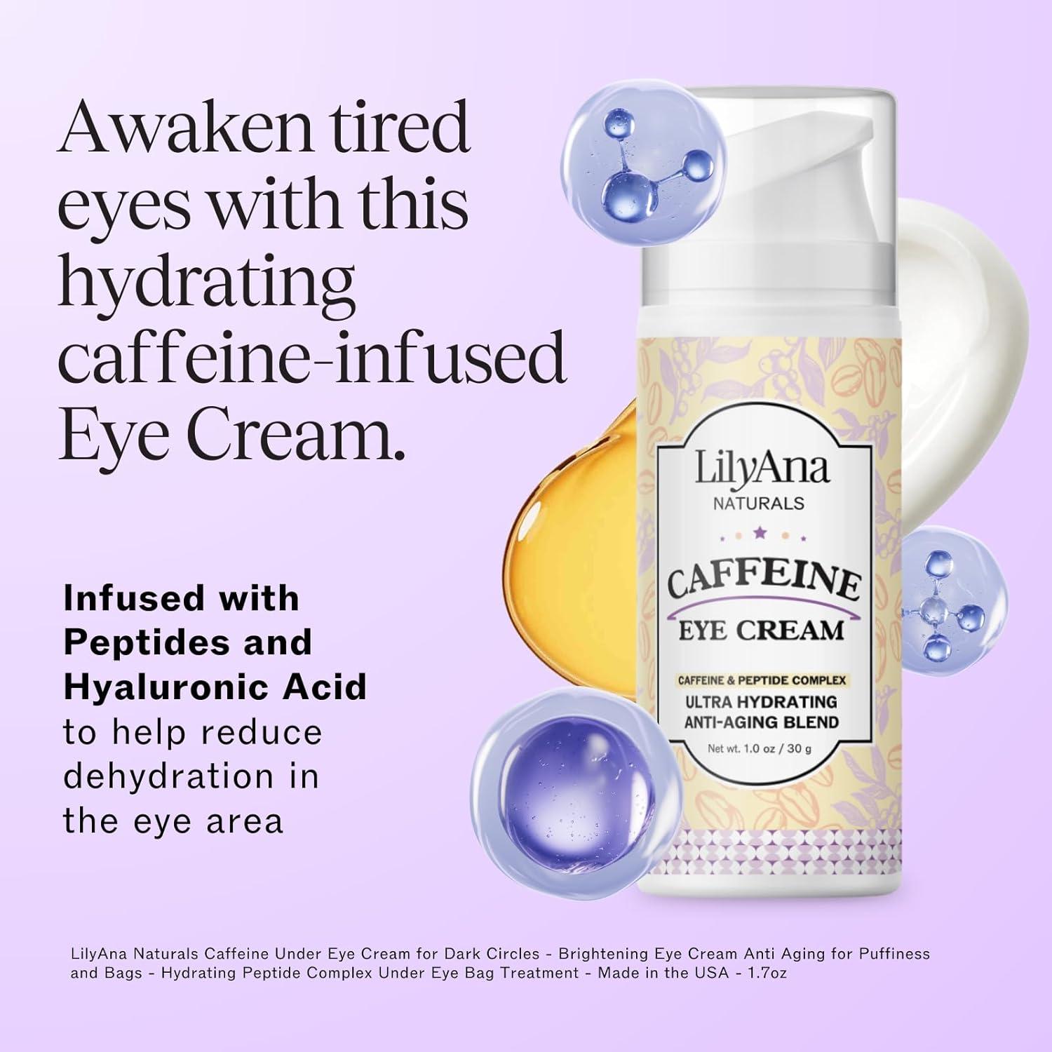 Crema para Ojos LilyAna Naturals 30ml con Cafeína y Péptidos