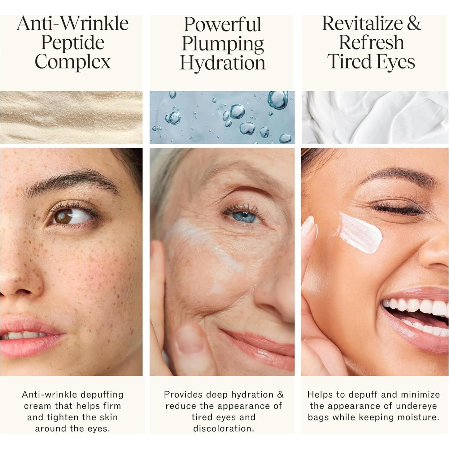 Crema para Ojos LilyAna Naturals 30ml con Cafeína y Péptidos