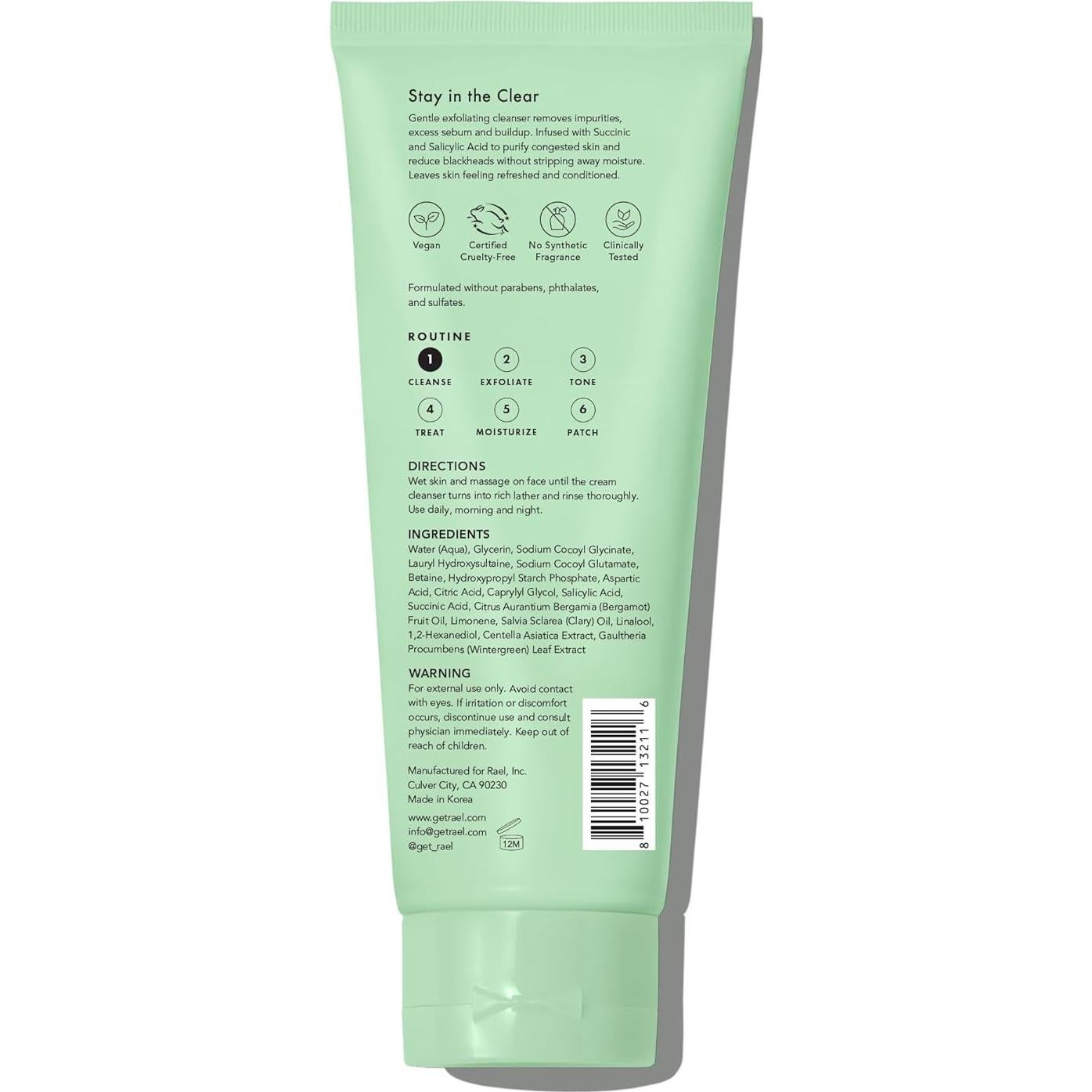 Mascarilla de Arcilla Rael 97.6 ml - Limpiador Facial Exfoliante