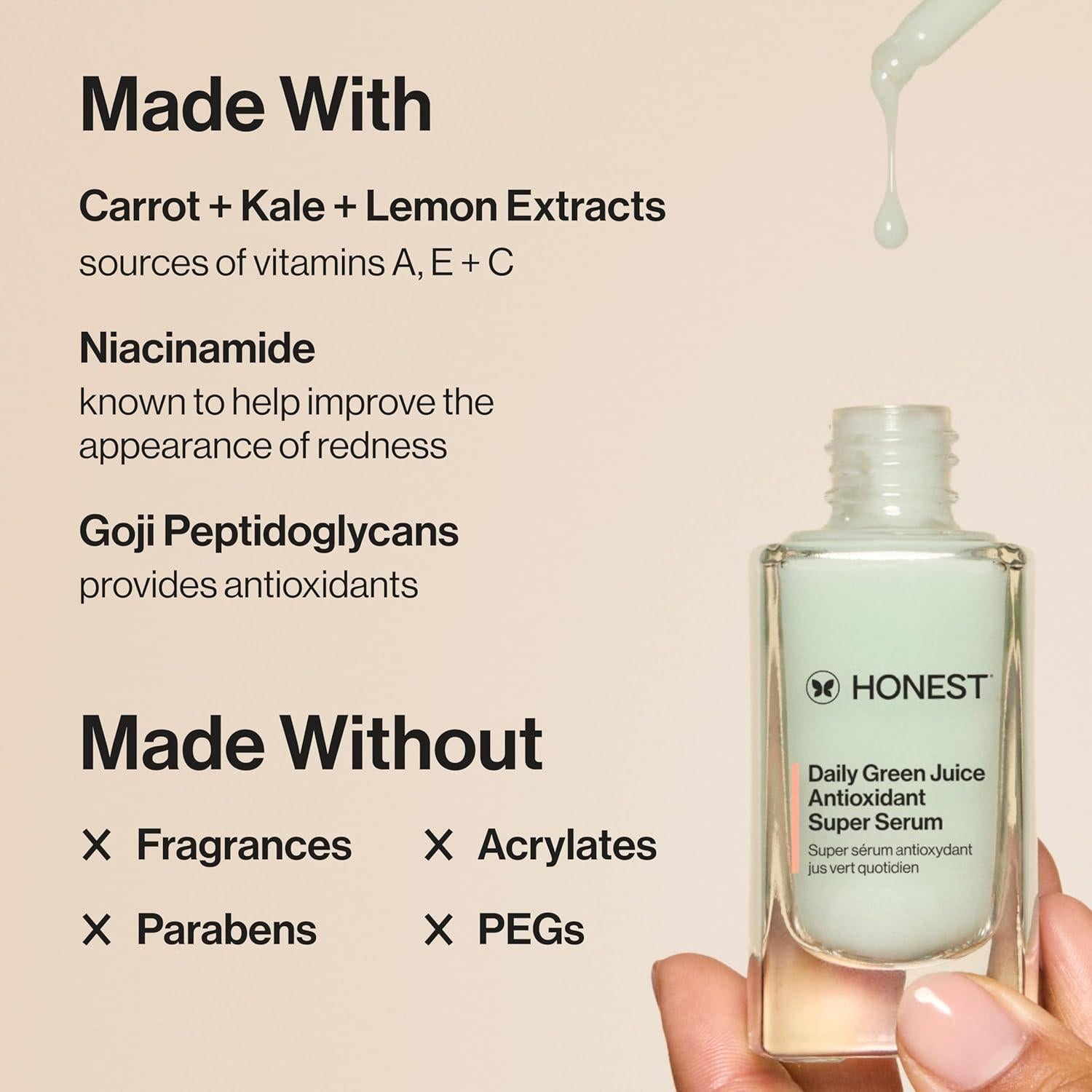 Suero Antioxidante Daily Green Juice Honest Beauty 29.57 ml