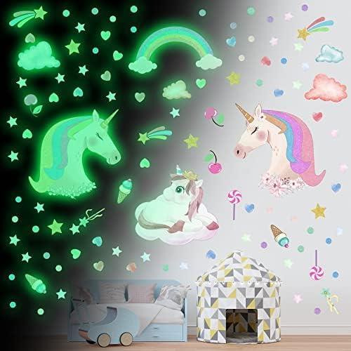 Calcomanías de Pared Unicornio Robmoda Brillantes 4 Piezas