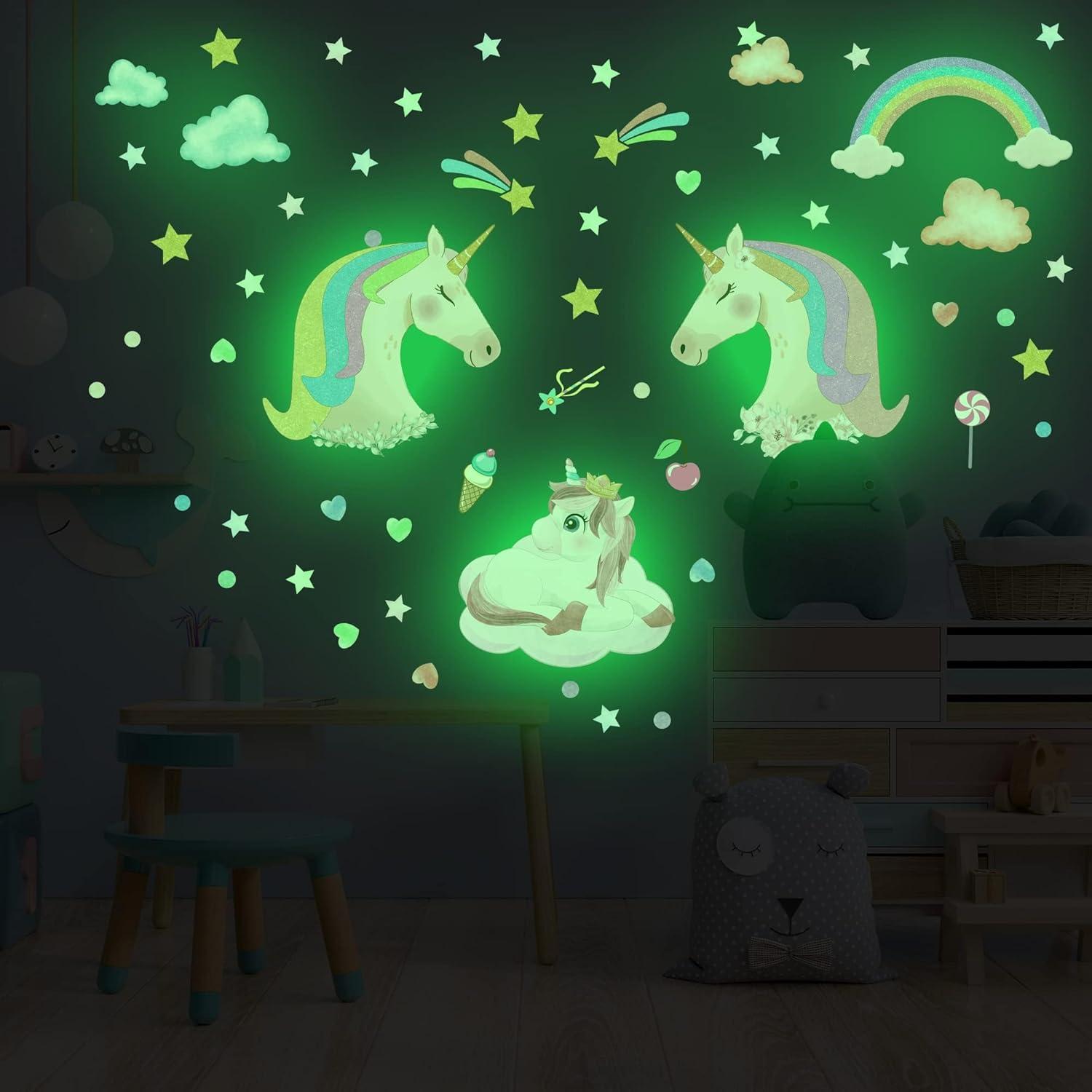 Calcomanías de Pared Unicornio Robmoda Brillantes 4 Piezas