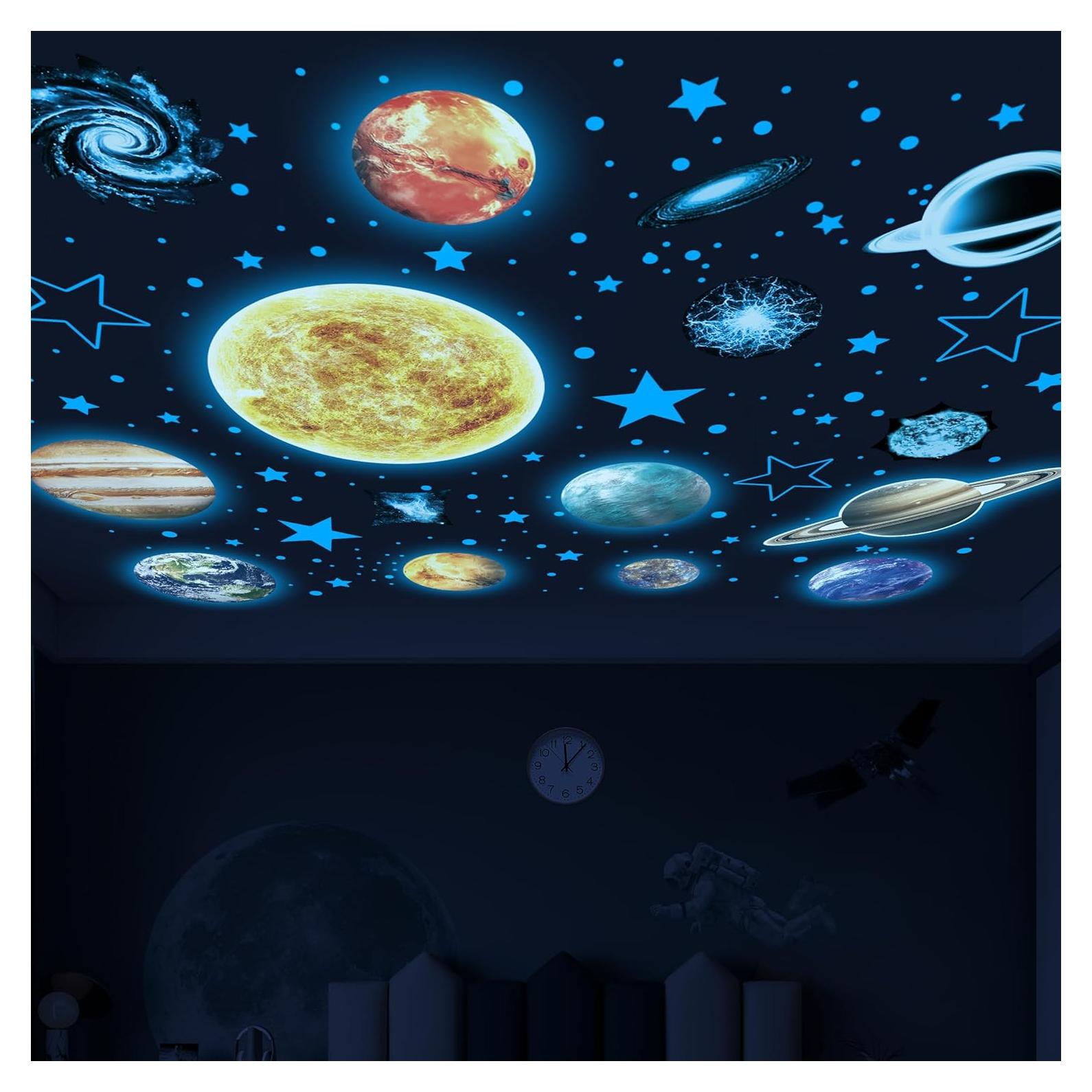 Pegatinas Brillantes del Sistema Solar Robmoda 128 Piezas