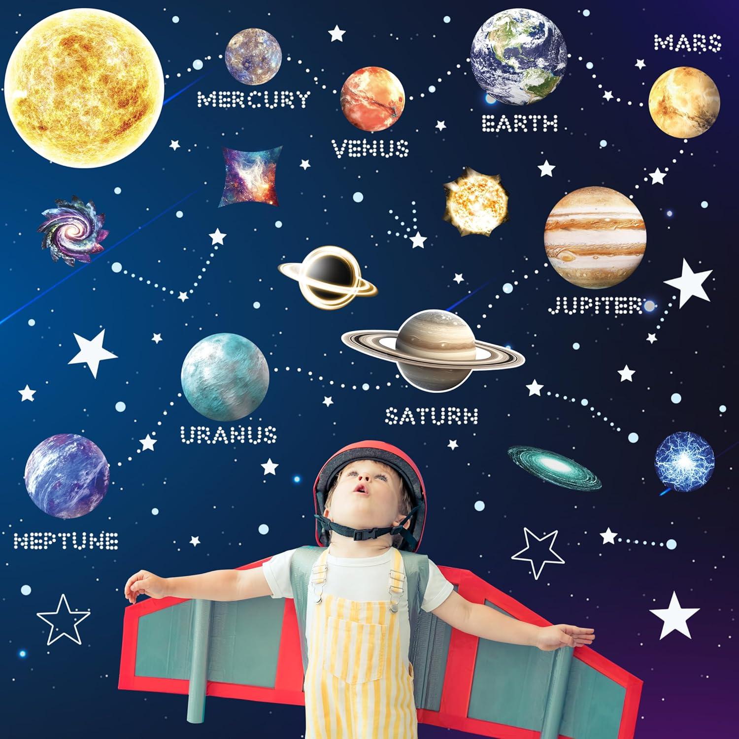 Pegatinas Brillantes del Sistema Solar Robmoda 128 Piezas