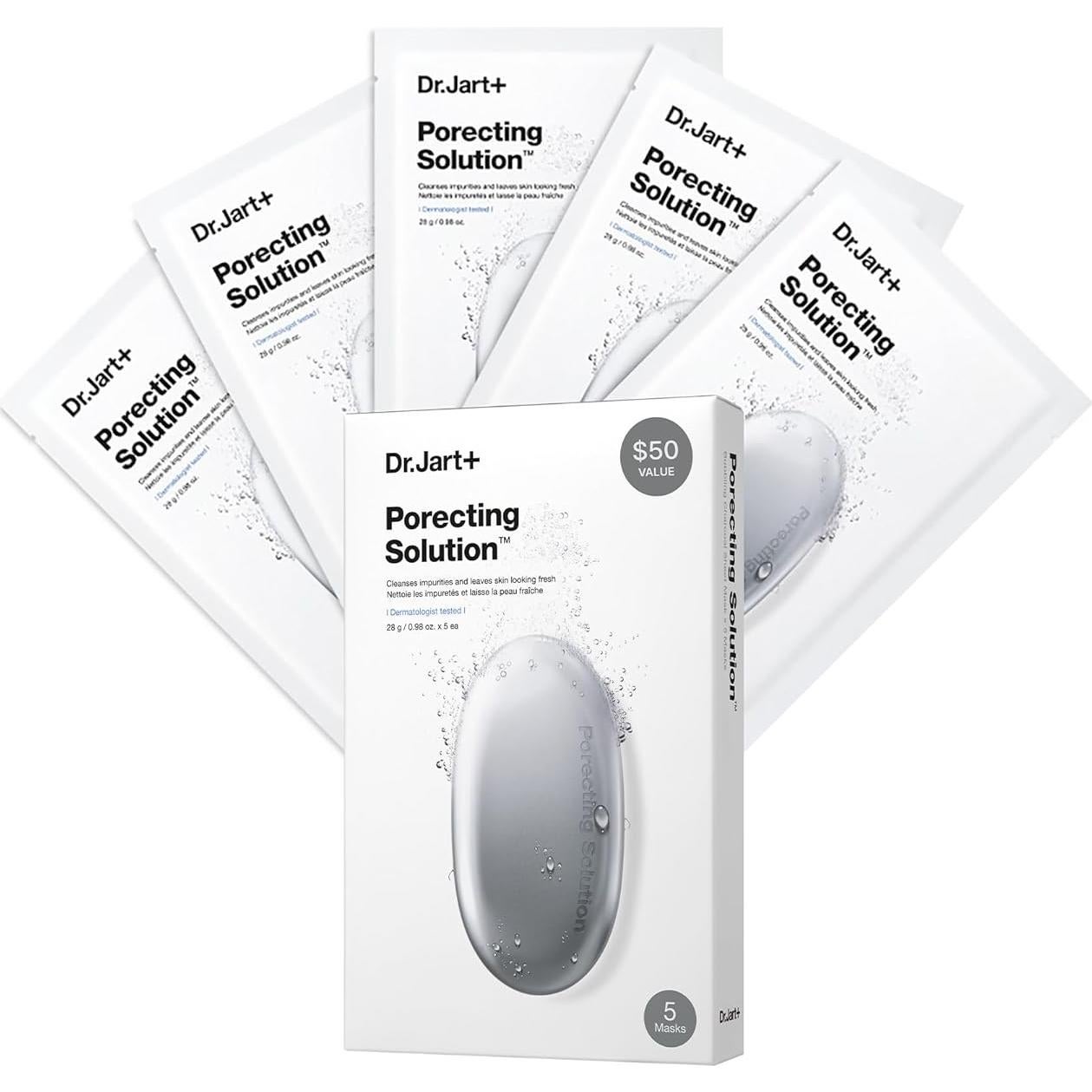 Mascarilla Facial Dr.Jart+ Porecting Carbón 5 Unidades