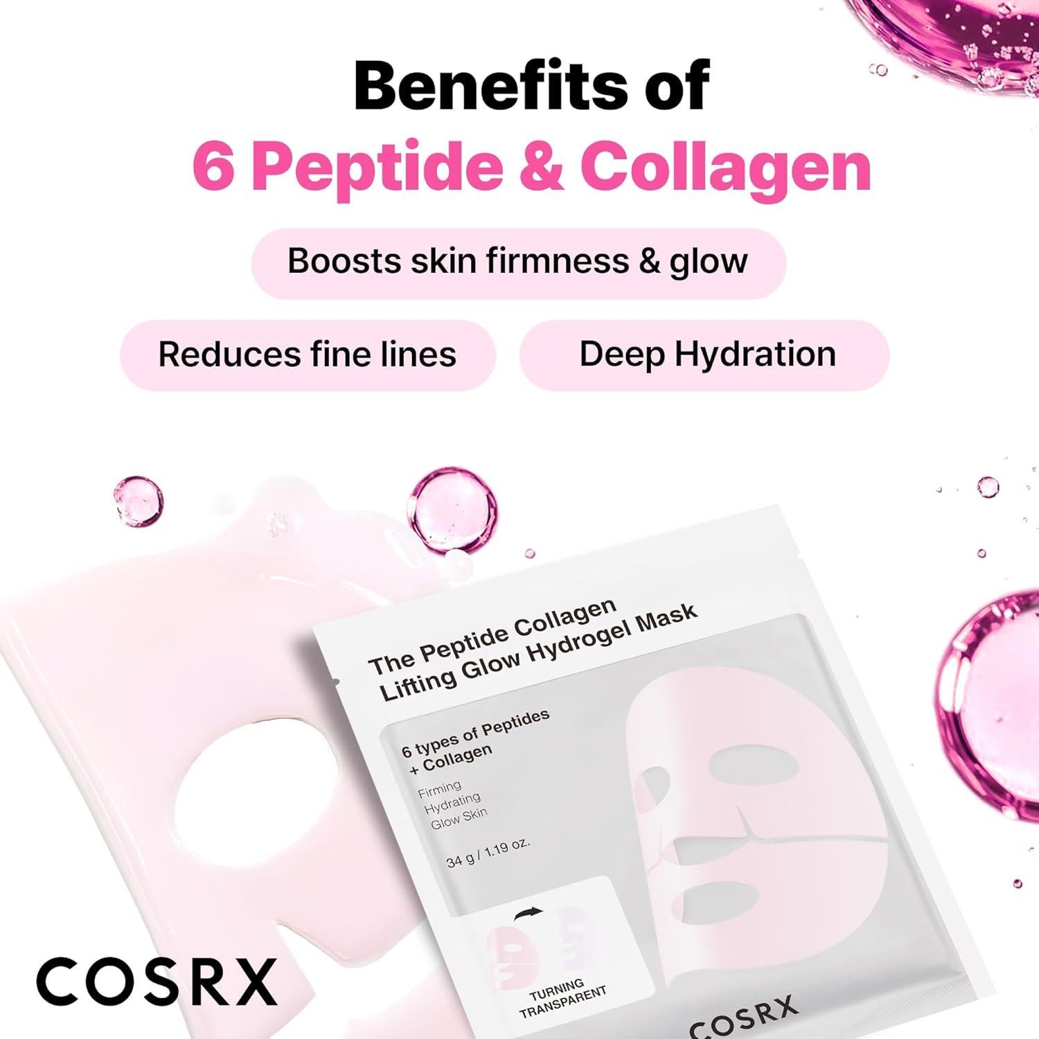 Máscara Facial Hidrogel COSRX Colágeno Peptídico 3 Unidades