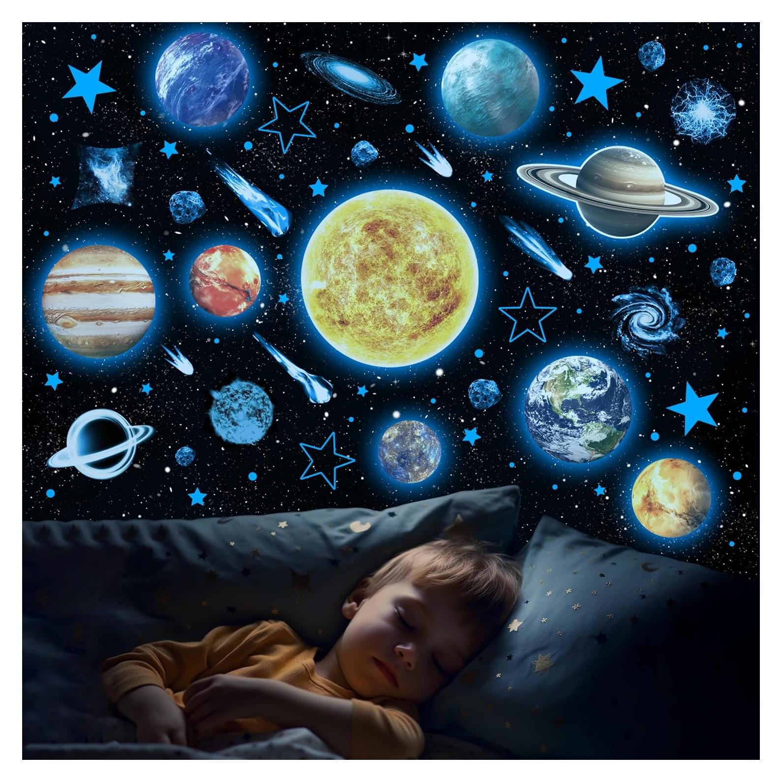 Pegatinas Brillantes del Sistema Solar Robmoda - Azul