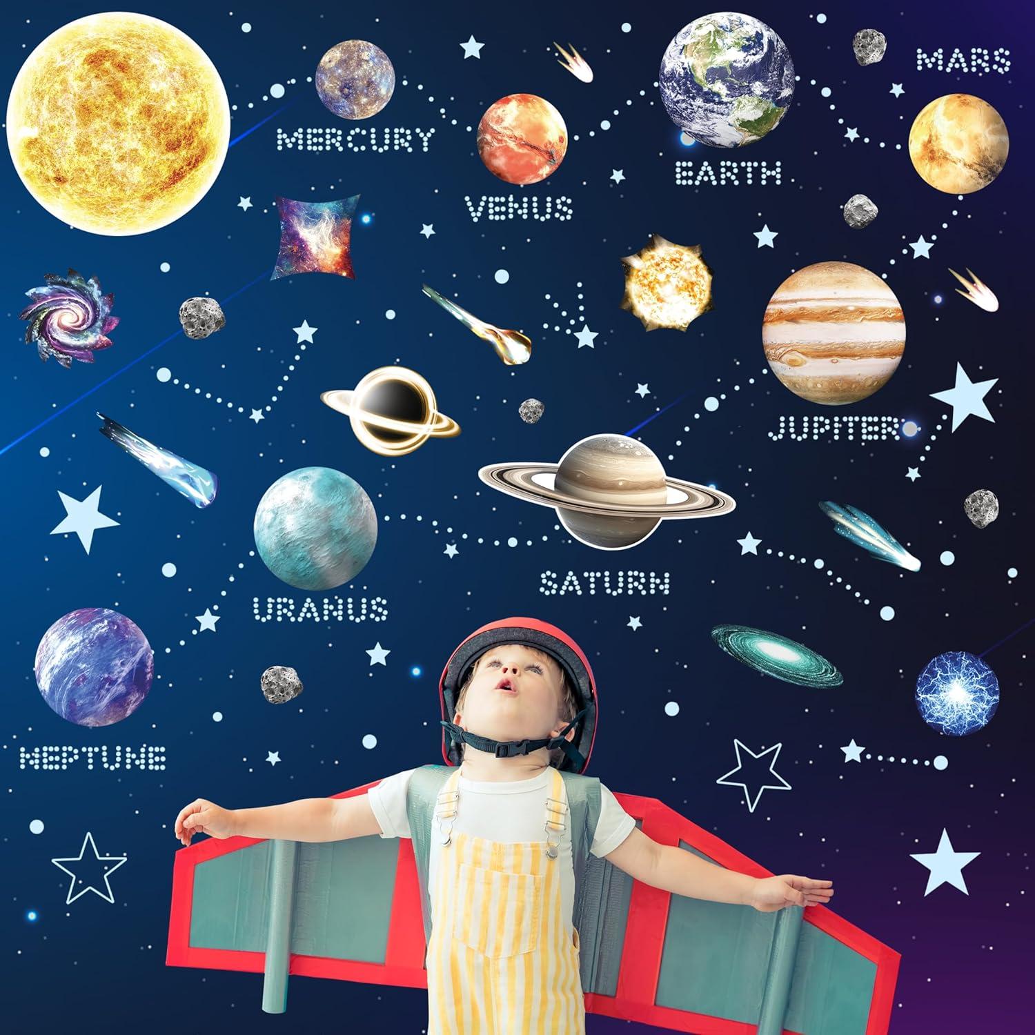 Pegatinas Brillantes del Sistema Solar Robmoda - Azul