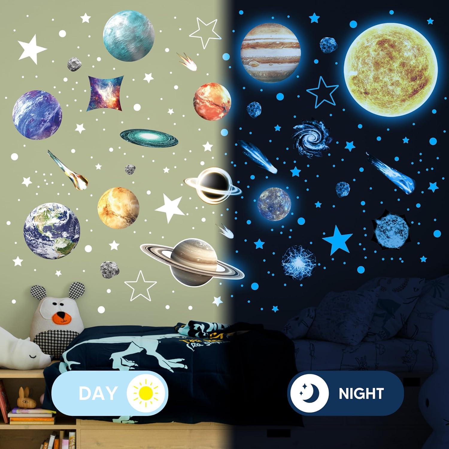 Pegatinas Brillantes del Sistema Solar Robmoda - Azul