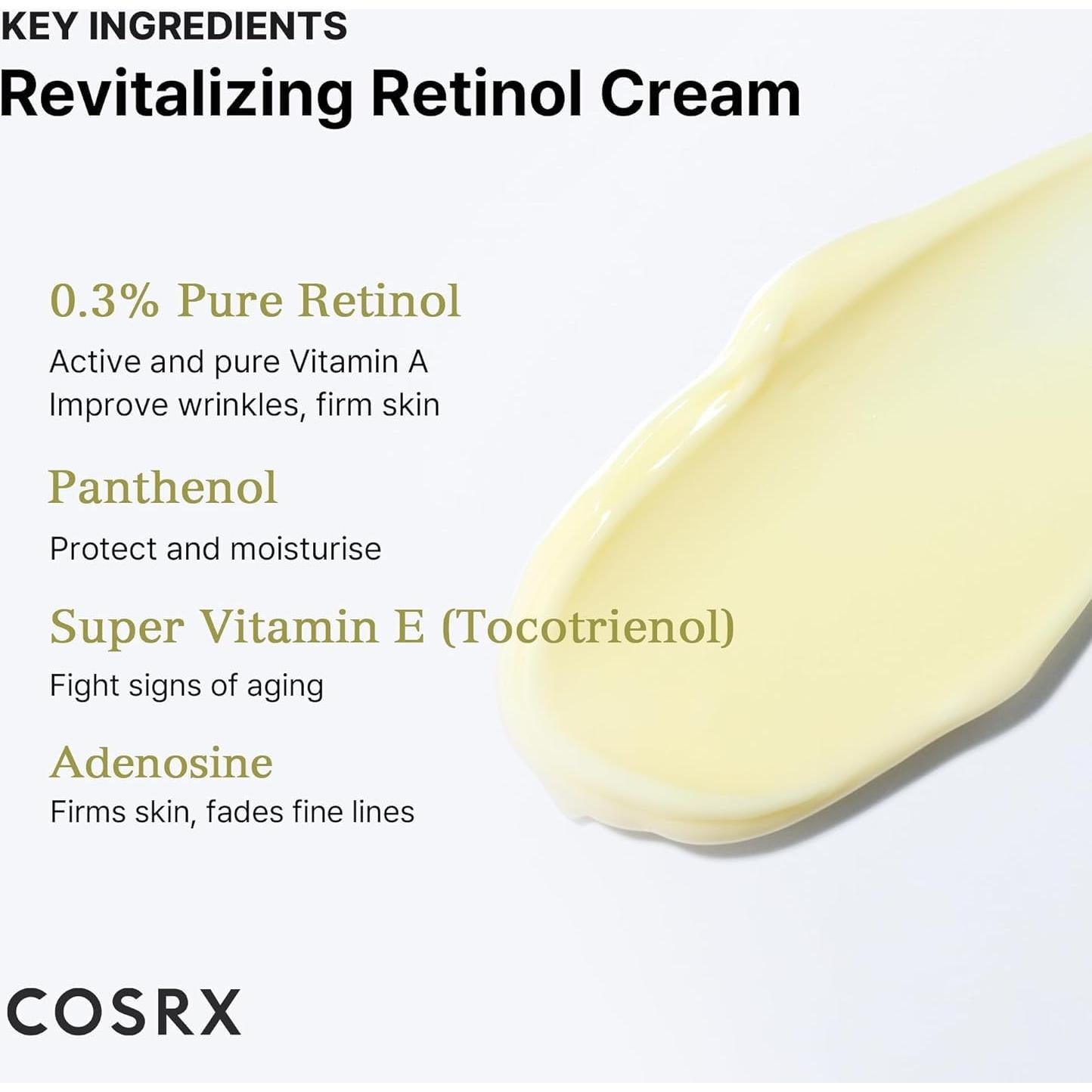 COSRX Crema de Retinol 0.3% 19g - Anti-envejecimiento Ojos y Cuello