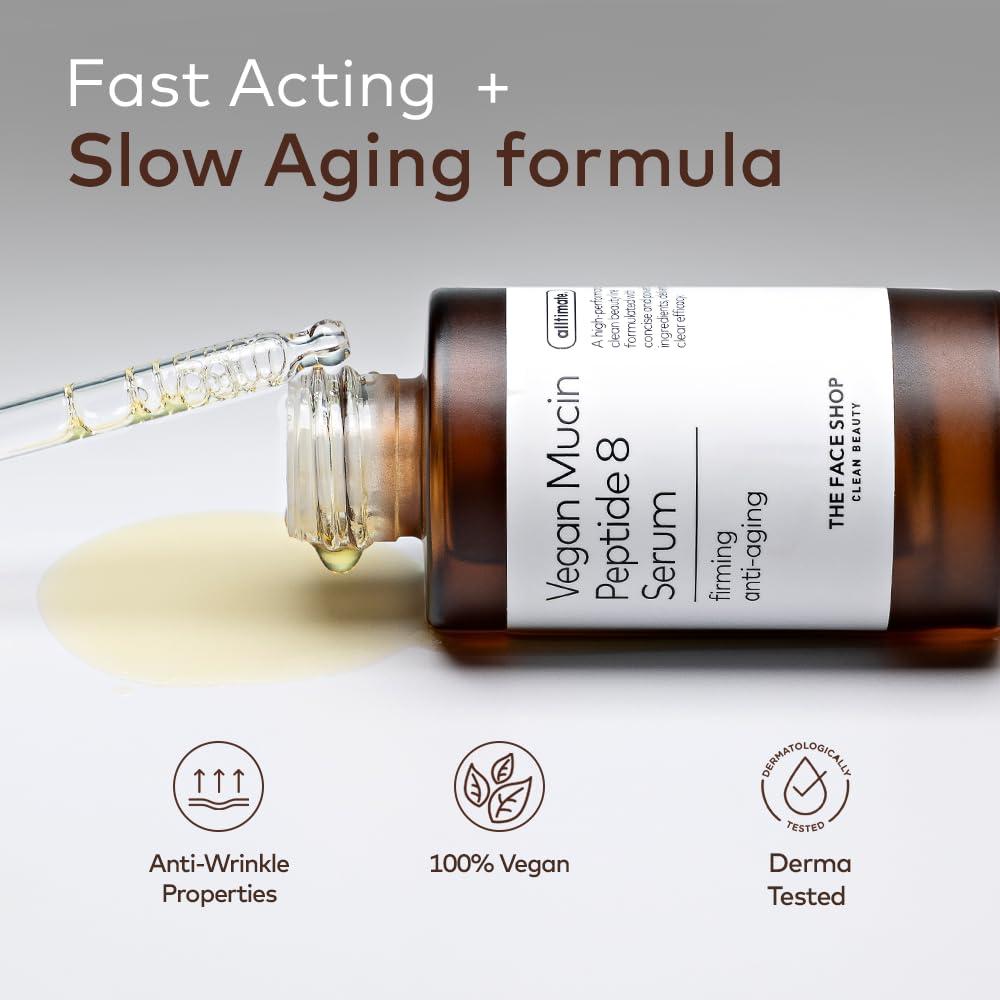 Suero Antienvejecimiento The Face Shop 30ml - 8 Péptidos Vegano