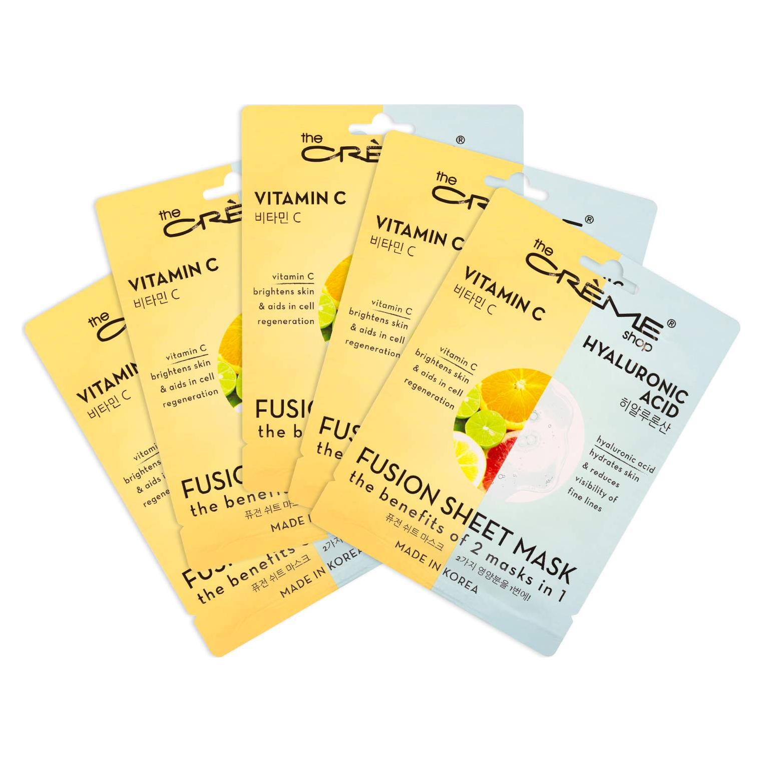 Máscaras Faciales The Crème Shop Vitamina C y Ácido Hialurónico - Set de 5