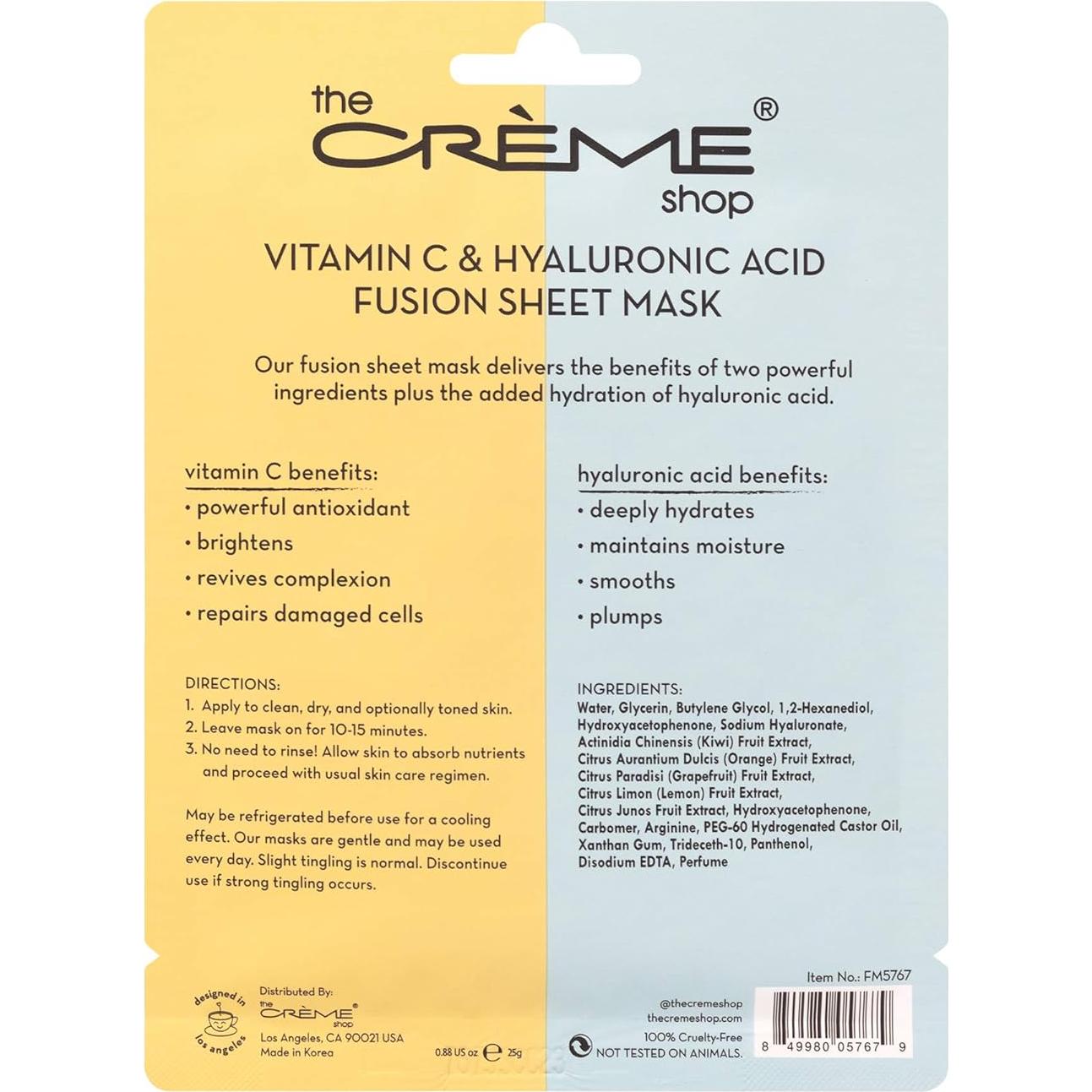 Máscaras Faciales The Crème Shop Vitamina C y Ácido Hialurónico - Set de 5