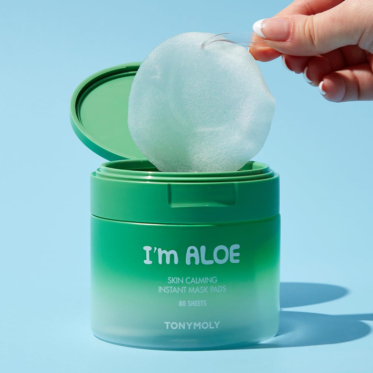 Almohadillas de Máscara Calmante TONYMOLY Estoy Aloe 80 Hojas