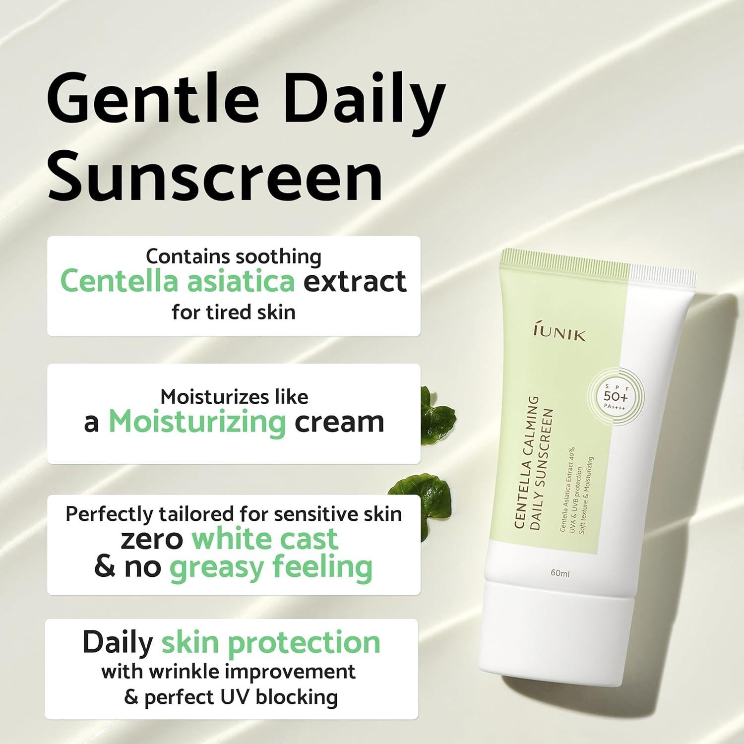 Protector Solar IUNIK Centella Calming SPF 50+ PA++++ 50ml