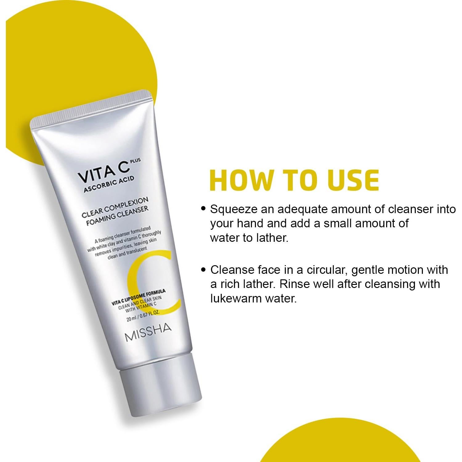 Limpiador Espumoso Missha Vita C Plus 120ml - Piel Radiante