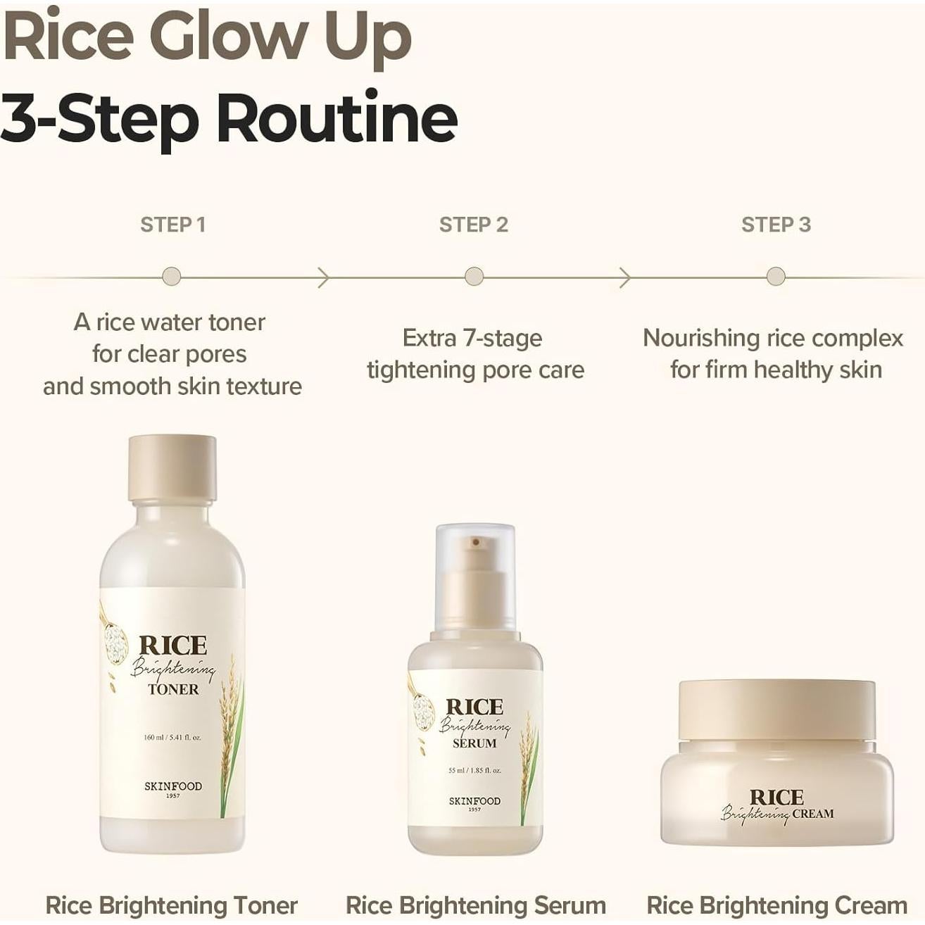 Crema Iluminadora de Arroz Skinfood 60ml - Hidratante Facial Coreano