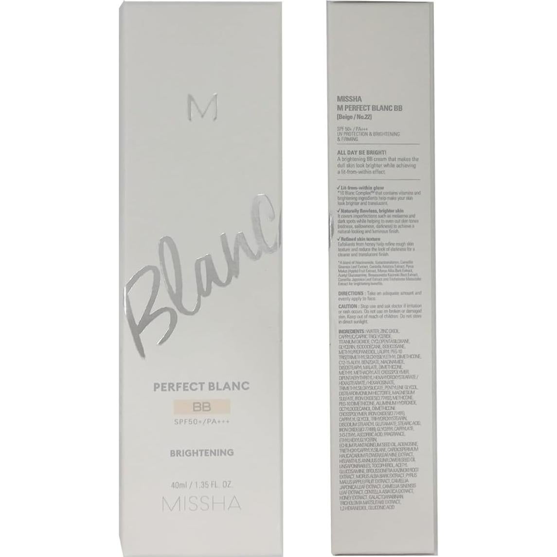 Crema BB Iluminadora MISSHA M Perfect Blanc 39.7ml No.22 Beige